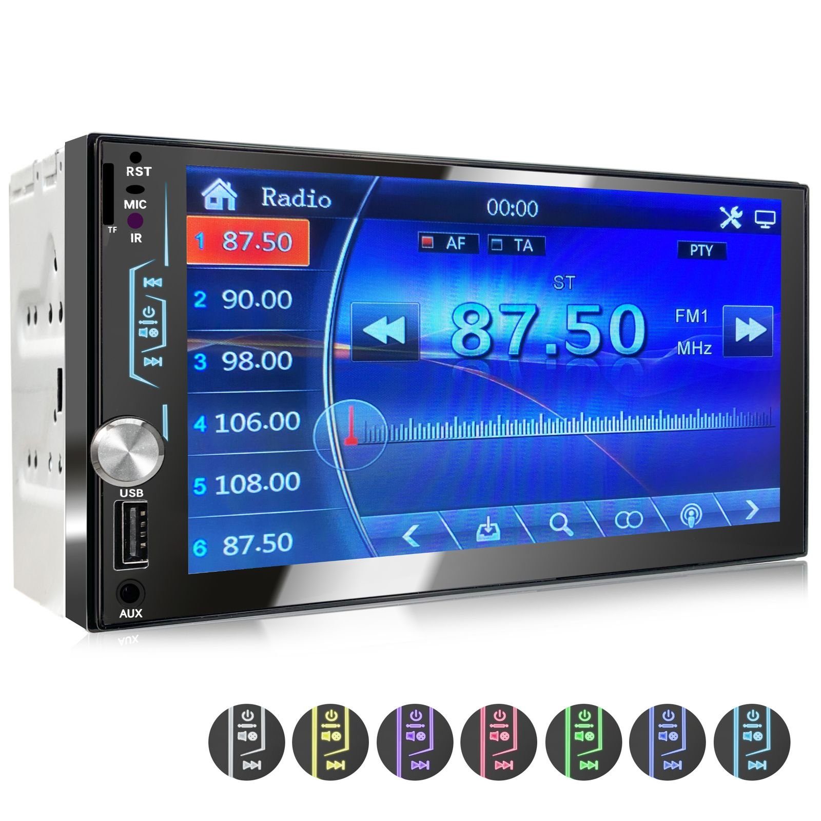 XOMAX XM-R282 Autoradio mit Bluetooth Freisprecheinrichtung, 2. USB mit  Ladefunktion, SD, AUX IN, 1 DIN