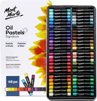 Mont Marte Pastellkreide Ölpastellkreide Set – 36 / 48 Stück – Weiche Ölkreide, Intensive Farben, hohe Pigmentierung –Ideal für Malerei & Zeichnungen