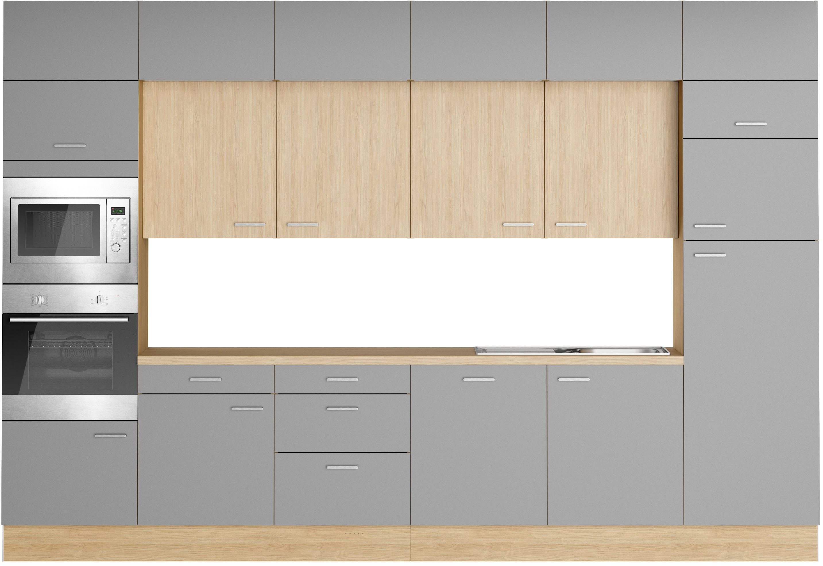 KOCHSTATION Küchenzeile KS-Lucy, Breite 360 cm, Soft-Close, inkl. Zubehör, wahlweise mit E-Geräten