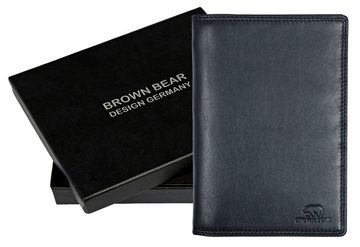 Brown Bear Brieftasche Classic 8013 ohne Münzfach 13 Kartenfächer Echtleder, 5 Ausweisfächer RFID Schutz Sichtfächer Schwarz Nappa