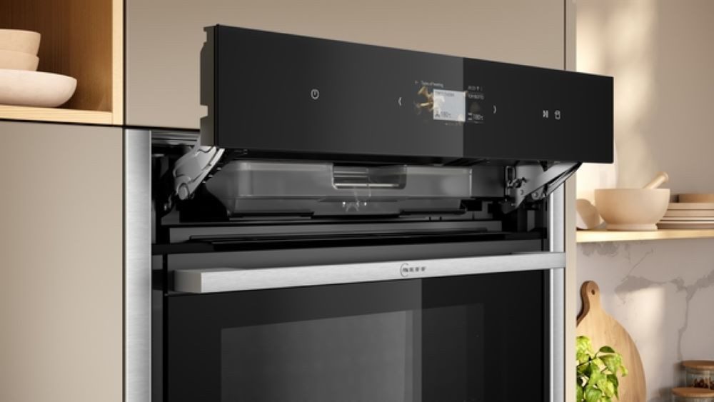 NEFF Backofen N 90 B64VS71N0 Einbaubackofen mit Dampfunterstützung Edelstahl, EEK: A+, Pyrolyse-Selbstreinigung