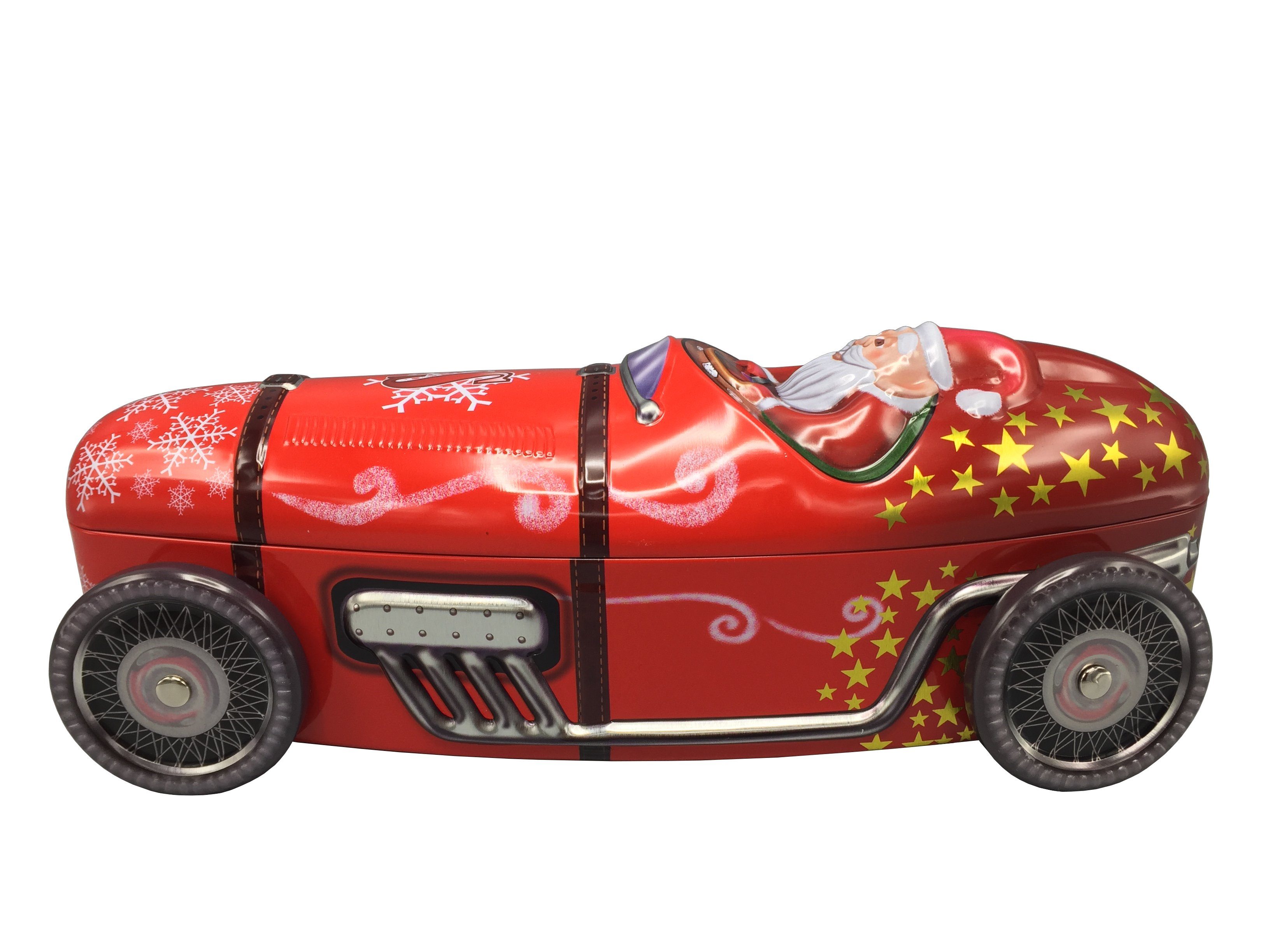 MediMuc Keksdose Santa Racing Car mit drehbaren Rädern, Metall