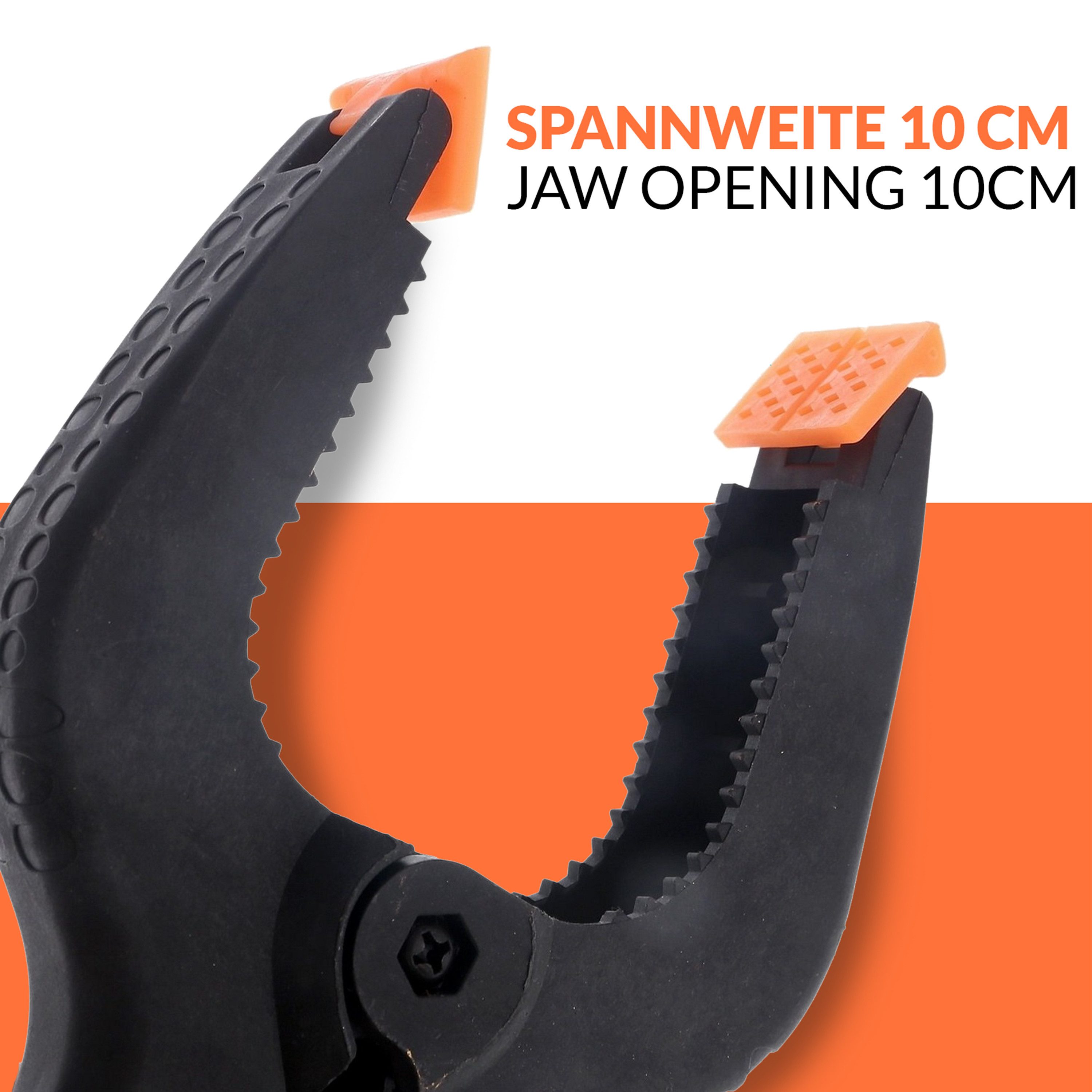 Praknu Klemmzwinge 10 Klemmzwingen Federzwingen 100mm, Extra Stark - Bewegliche, (Set, 10 St), Extra Stark - Bewegliche Spannbacken, Universell