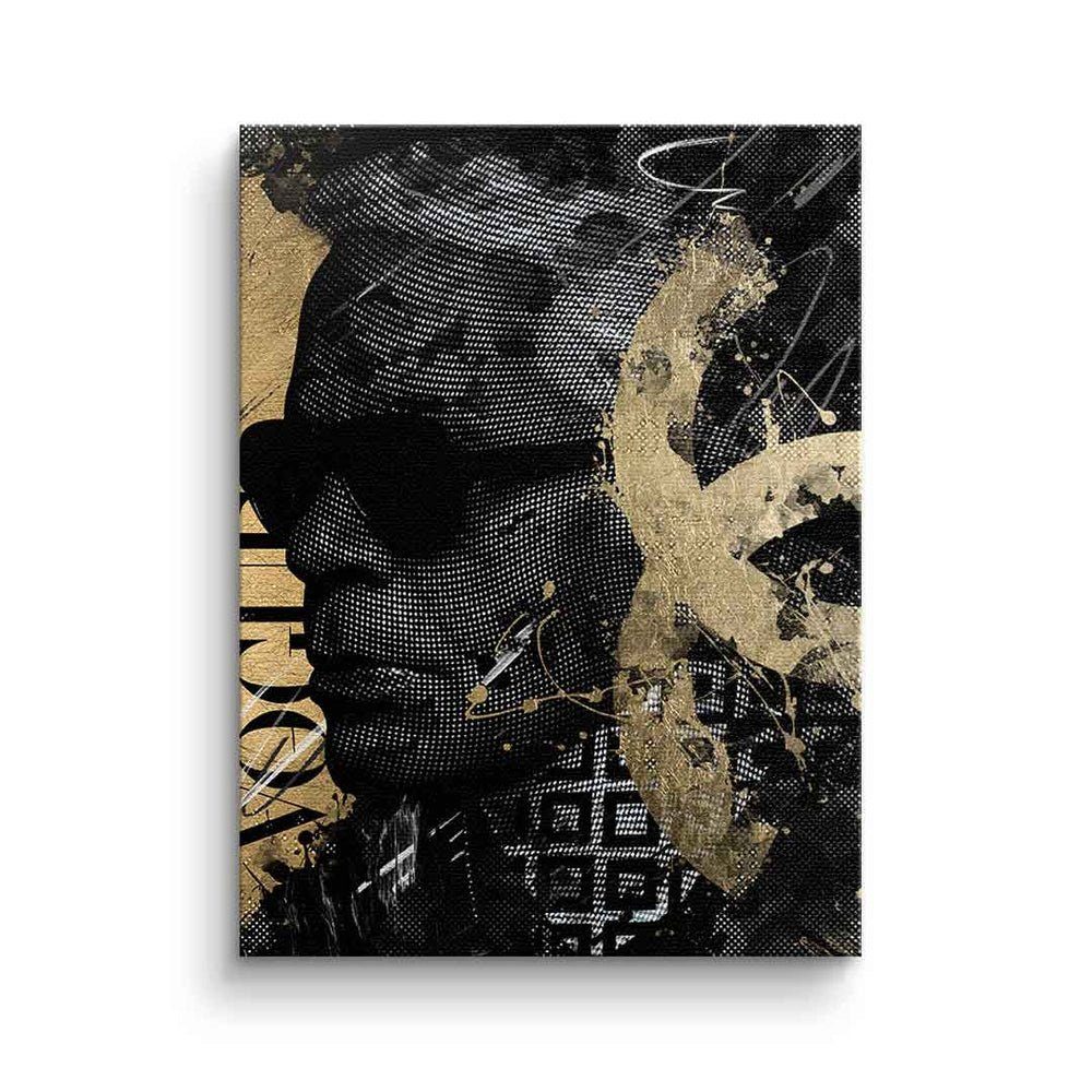 DOTCOMCANVAS® Leinwandbild Luxury Karl, Leinwandbild Luxury Karl Lagerfeld schwarz gold Vogue Portrait edel