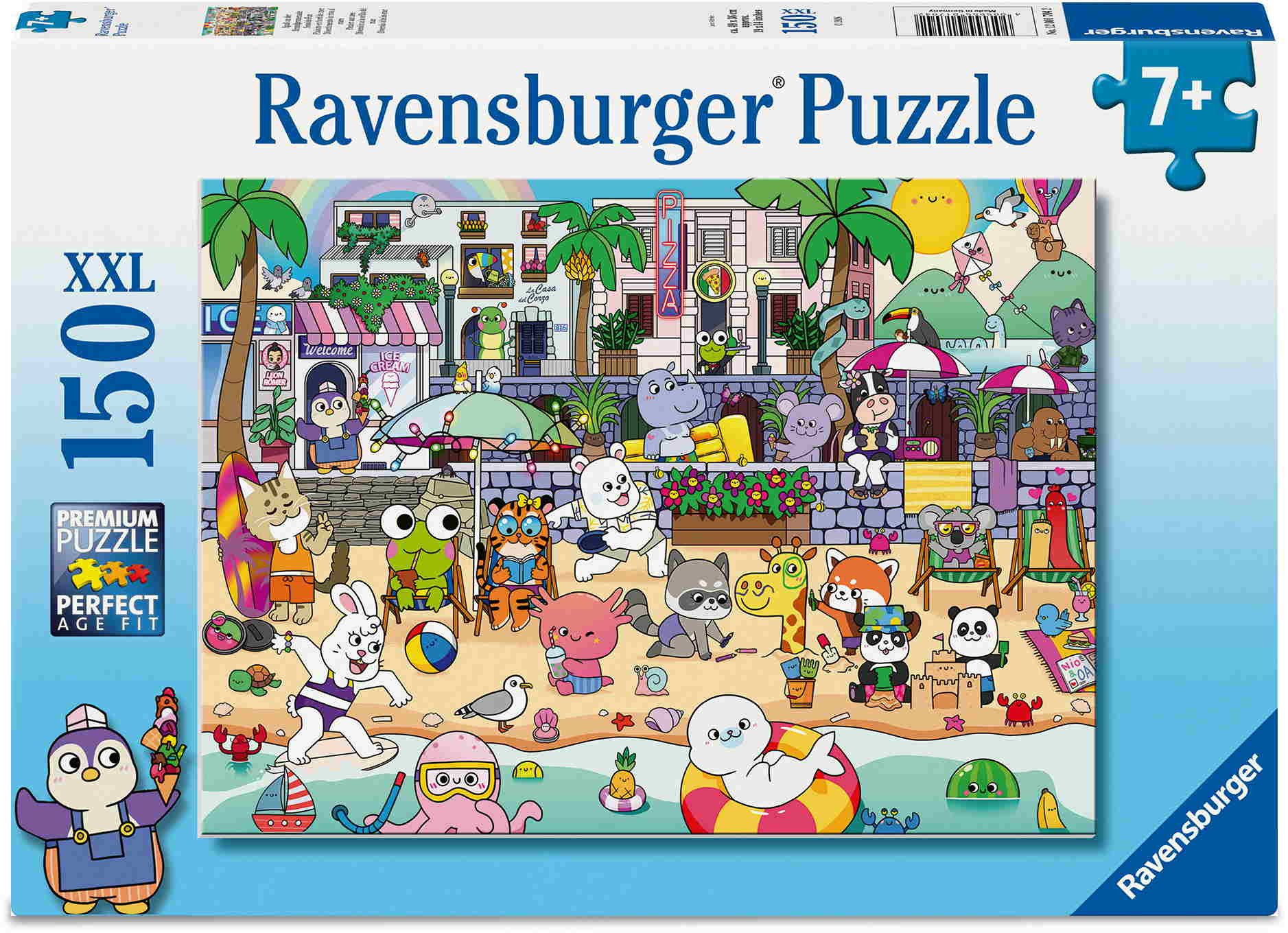 Ravensburger Puzzle 150 Teile Kinder Puzzle XXL Spaß an der Strandpromenade 12001704, Puzzleteile