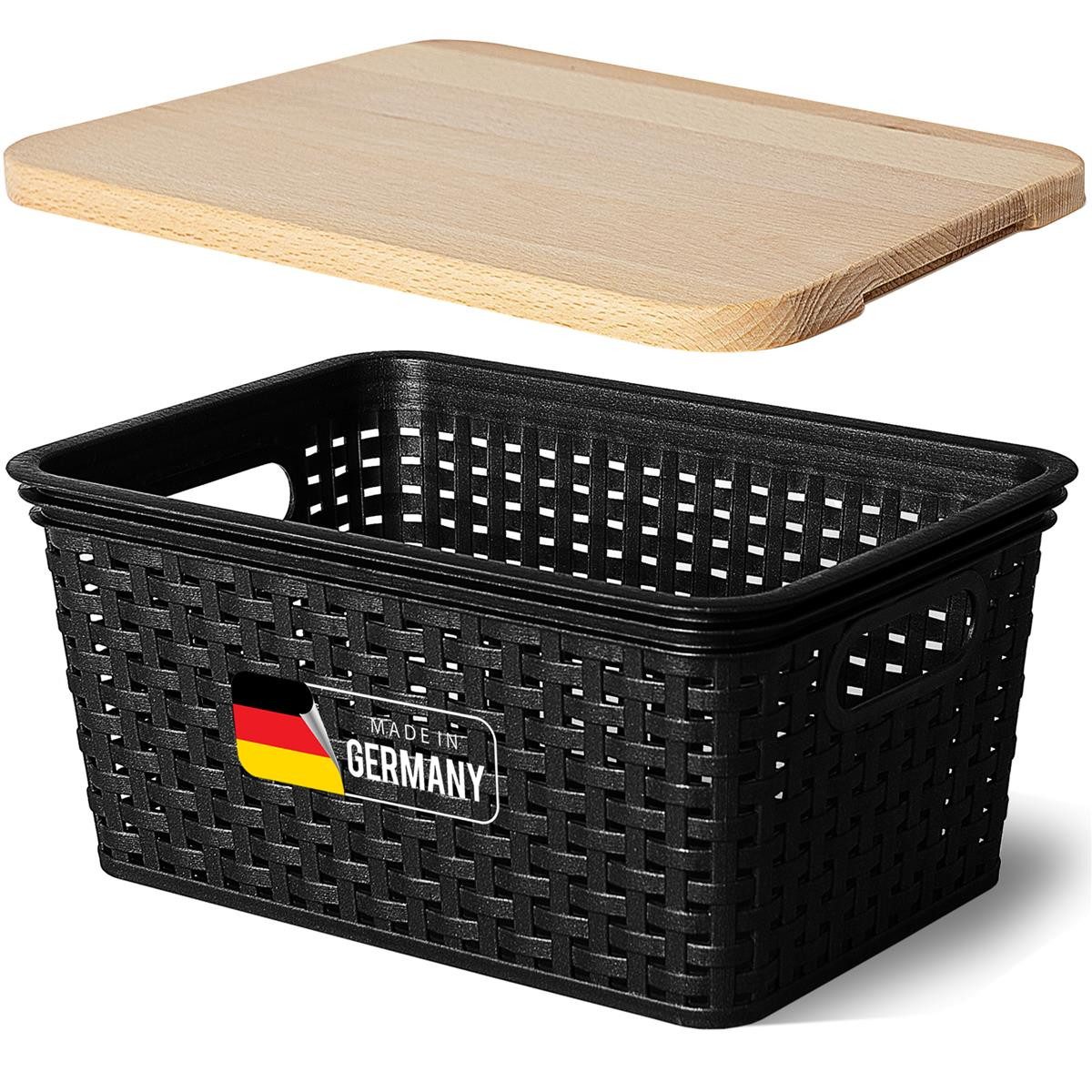 Novaliv Aufbewahrungsbox - (1 St), 1x Aufbewahrungsbox, 1x Holzdeckel
