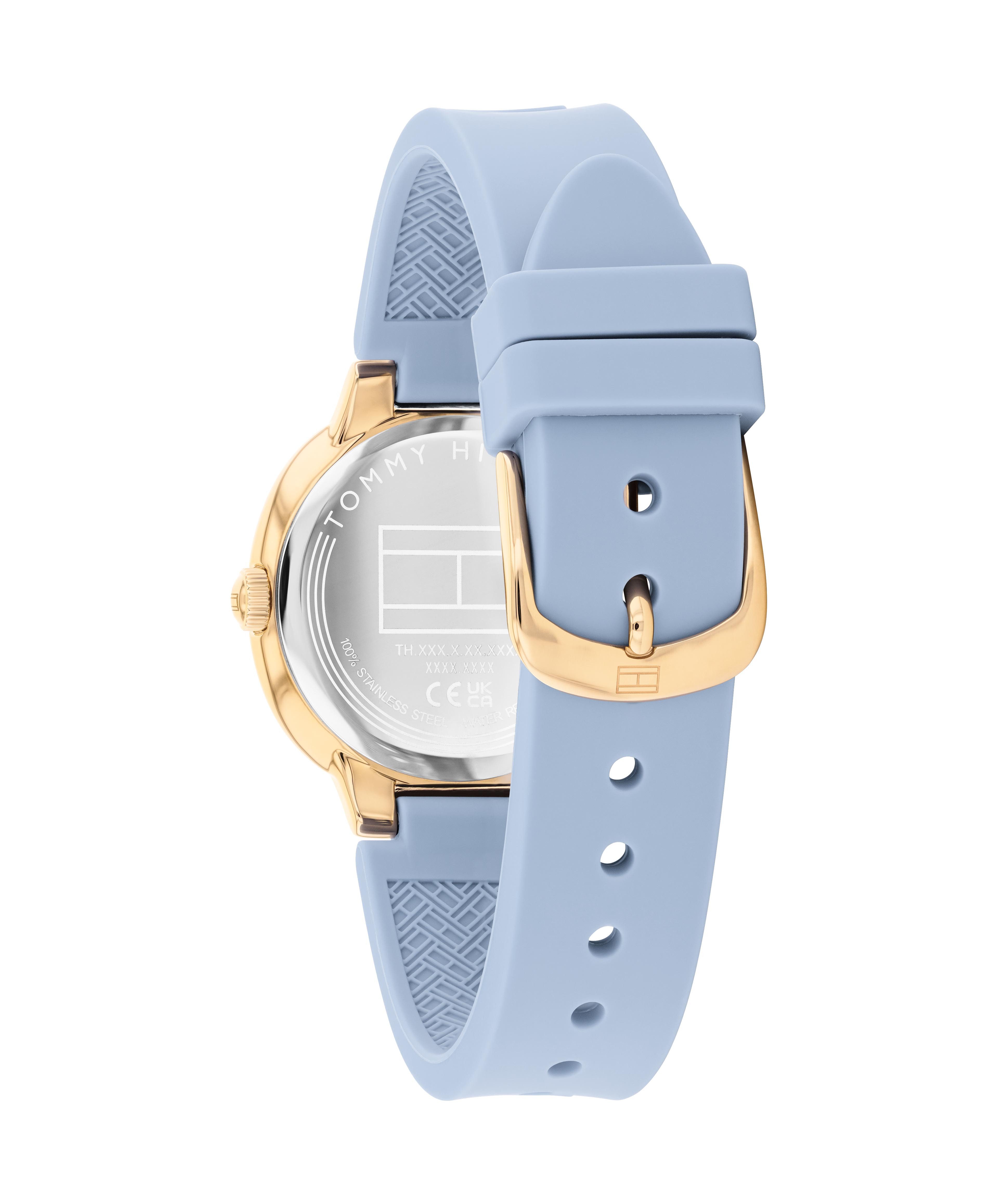 Tommy Hilfiger Quarzuhr SAVANNAH 1782897, Armbanduhr, Damenuhr, Silikonarmband, analog, Glassteine