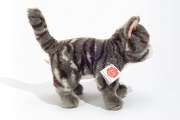 Teddy Hermann® Kuscheltier Katze stehend grau getigert, 20 cm, zum Teil aus recyceltem Material