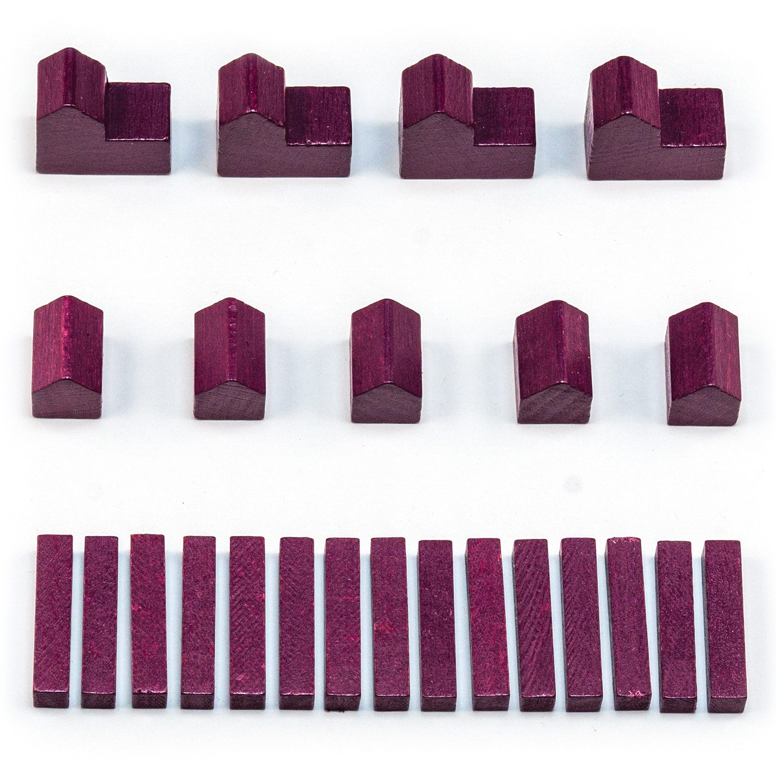 Waldfelsen Spiel – Holz-Figuren Spielfiguren Ersatz passend für Die Siedler von Catan, Spielmaterial, Verschiedene Farben