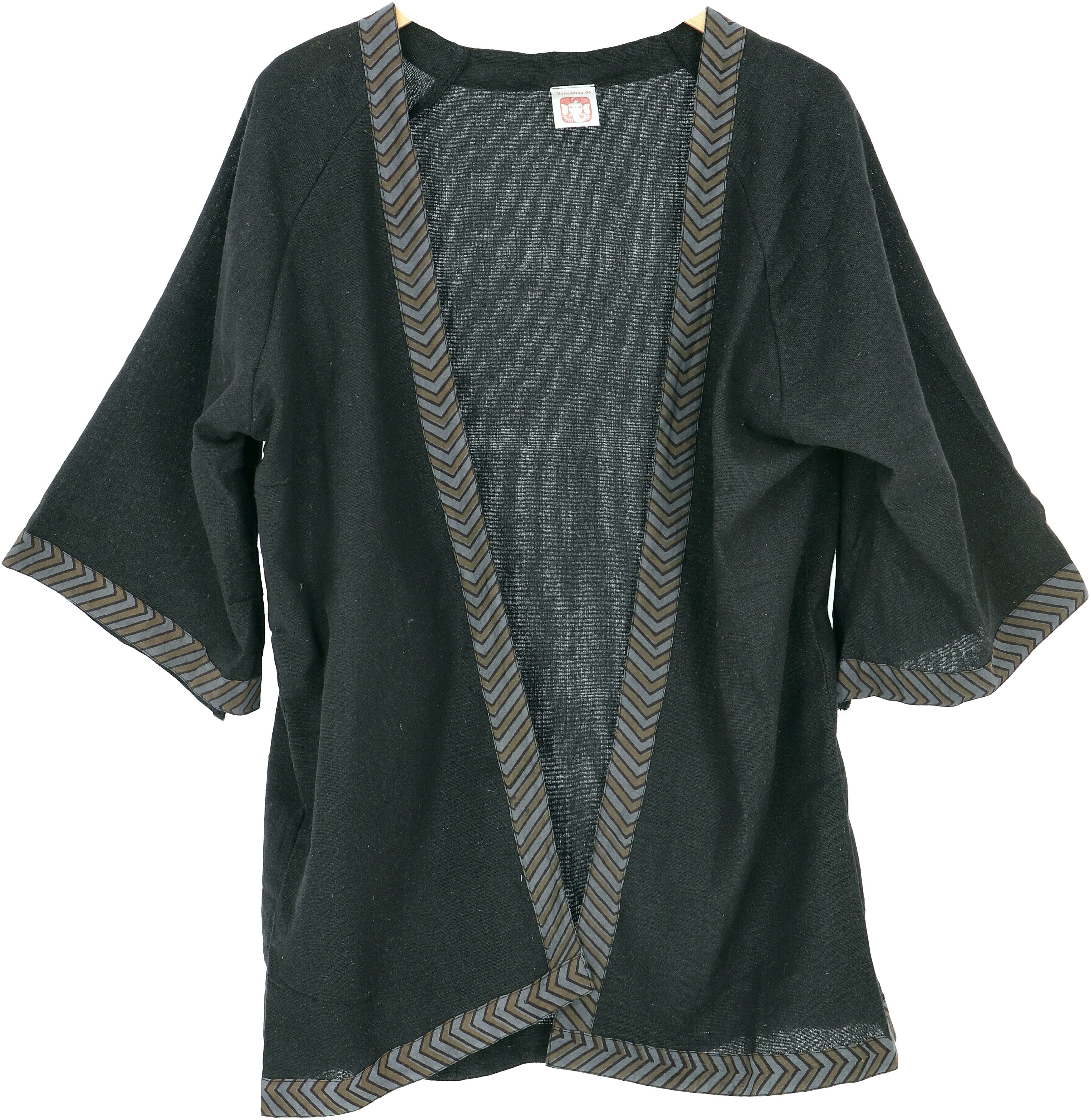 Guru-Shop Kimono Kurzer Kimono, Boho Cardigan, offener Baumwoll.., alternat günstig online kaufen