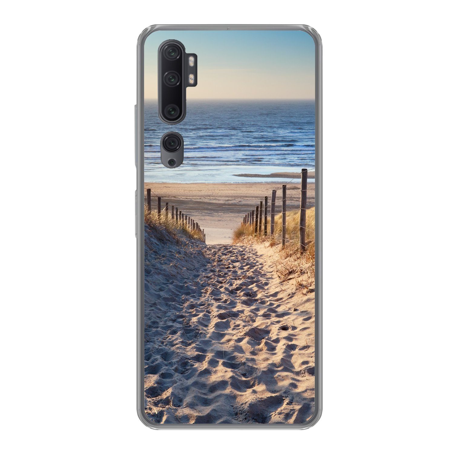 MuchoWow Handyhülle für Xiaomi Mi Note 10 Strand - Meer - Niederlande - Dünen - Sonne