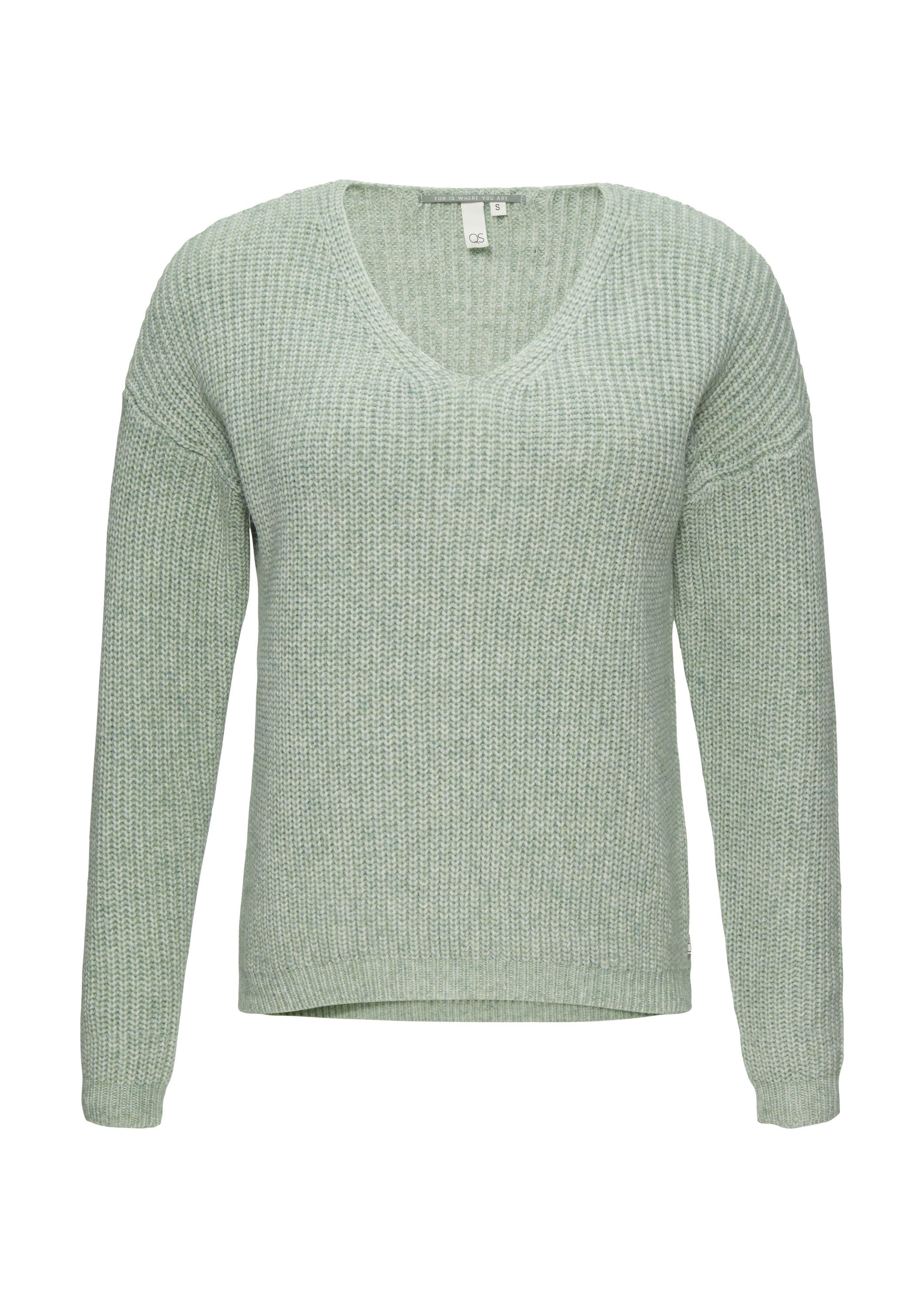 QS Longpullover Strickpullover Pullover mit überschnittenen Schultern in Me günstig online kaufen