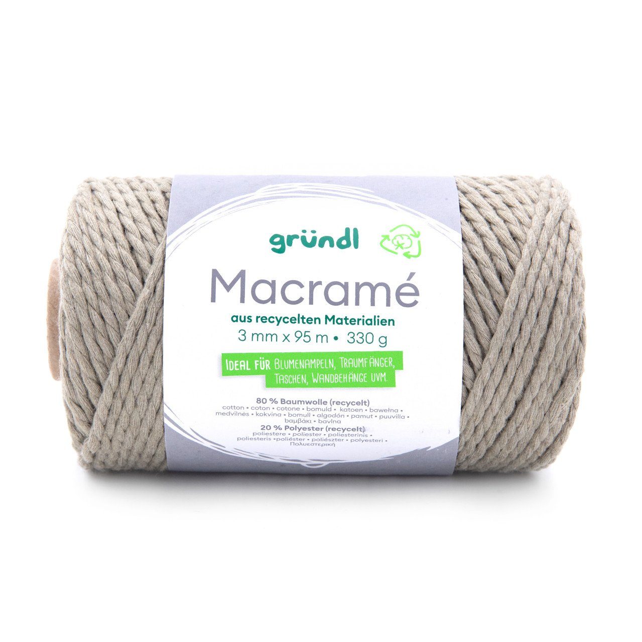 Gründl Gründl Macramé khaki 330 g Kettgarn