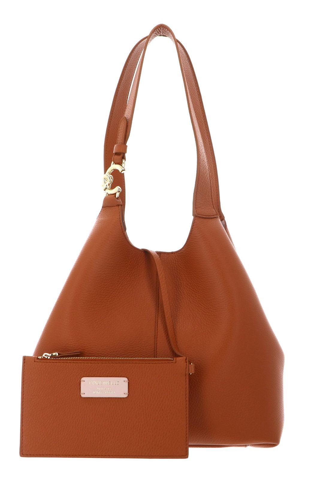 COCCINELLE Schultertasche Shopper (Set, 2-tlg), aus echtem Rindsleder