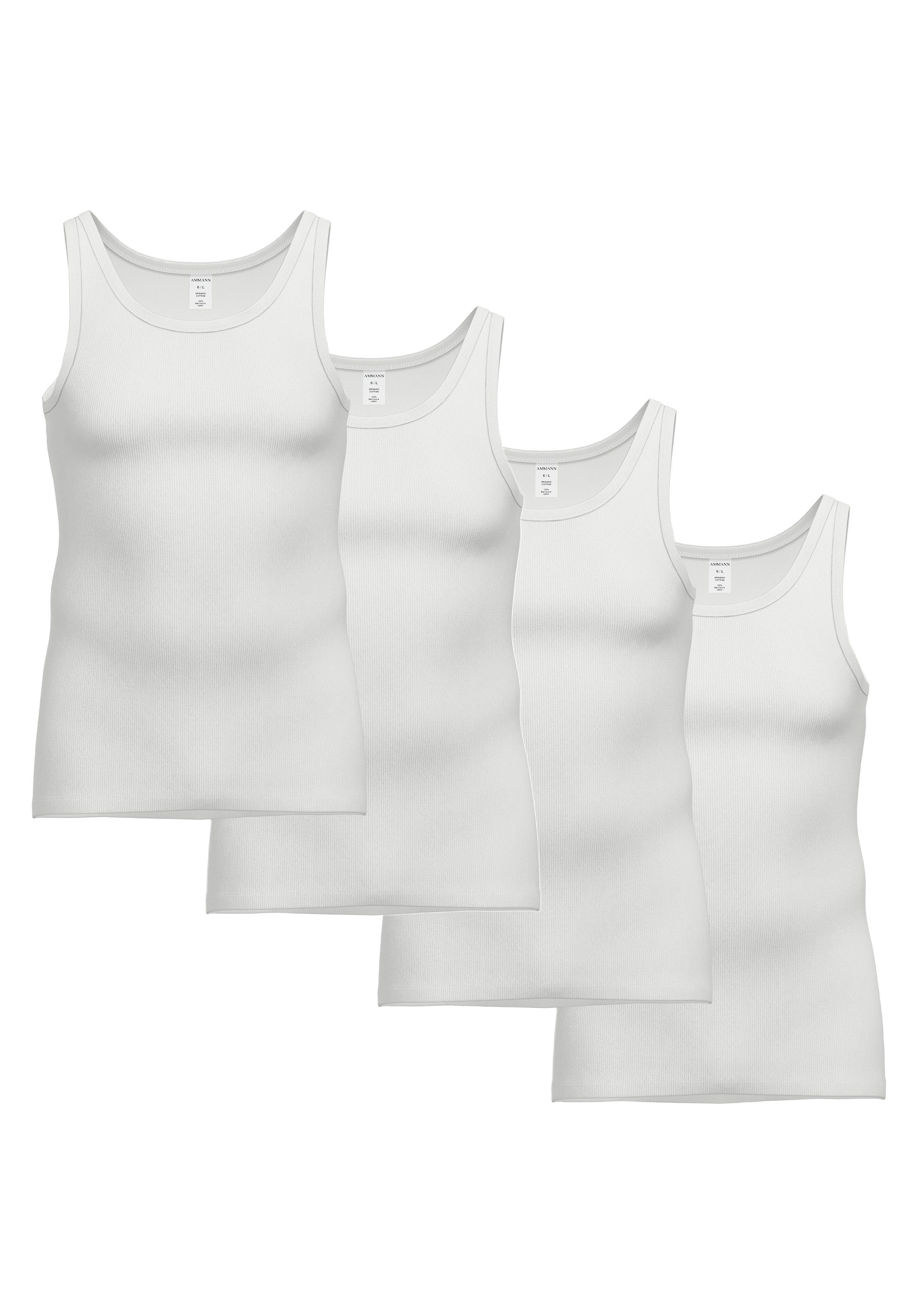 Ammann Unterhemd 4er Pack Organic Cotton Doppelripp (Spar-Set, 4-St) Unterhemd / Tanktop - Baumwolle - Weiche Bio-Baumwolle