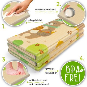 Baby Duno Spielmatte - Faltbar - mit Tasche - Krabbelmatte - BPA frei & Sicher für Ihr Kind (200x180cm), XXL Spielmatte - Wärmeisolierend