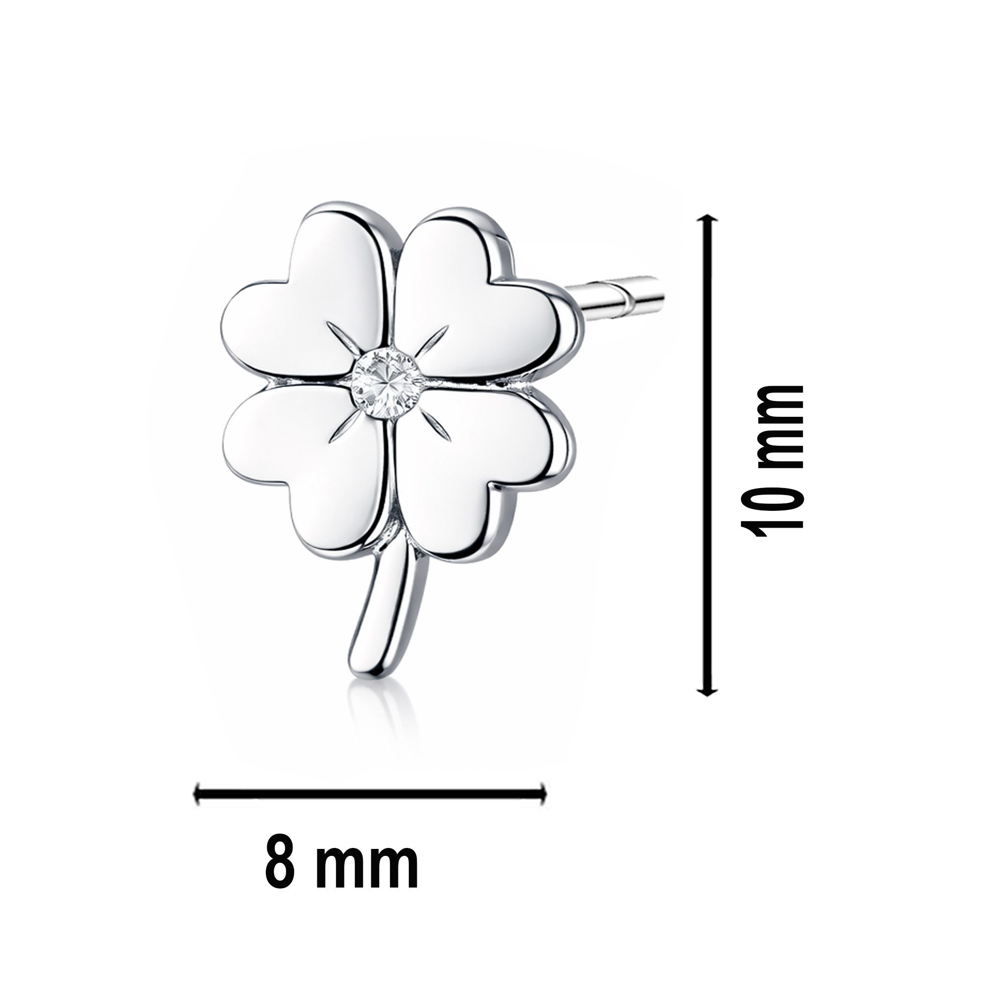 Limana Paar Ohrstecker Glücks Kleeblatt Mädchen Ohrringe 925 Silber Geschenk Schmuck (Kinder Silberschmuck inkl. Dose), Ostern Weihnachten Geburtstag Einschulun – Bild 4 von 5