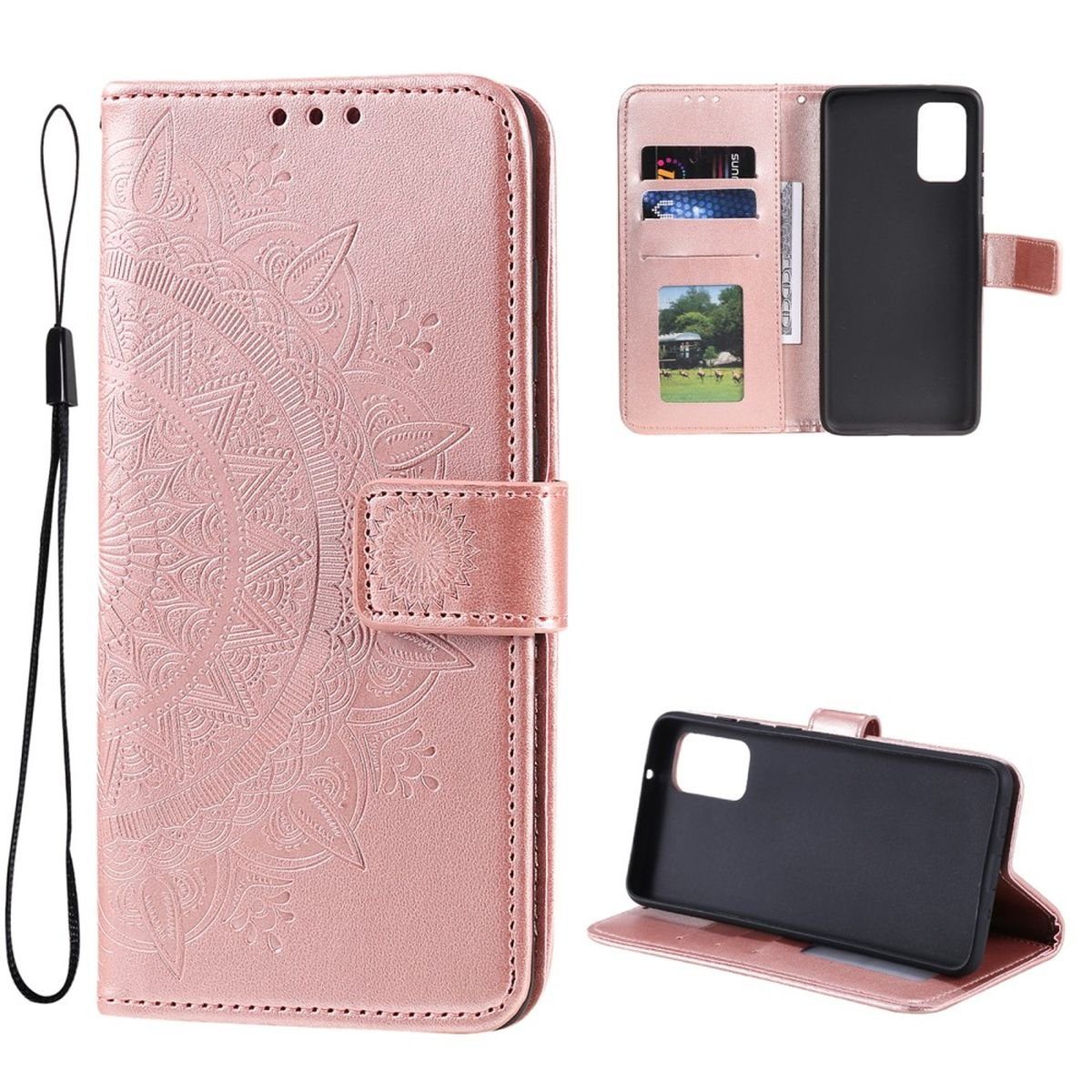 CoverKingz Handyhülle Hülle für Samsung Galaxy A33 5G Handyhülle Flip Case Cover Etui 16,5 cm (6,5 Zoll), Klapphülle Schutzhülle mit Kartenfach Schutztasche Motiv Mandala
