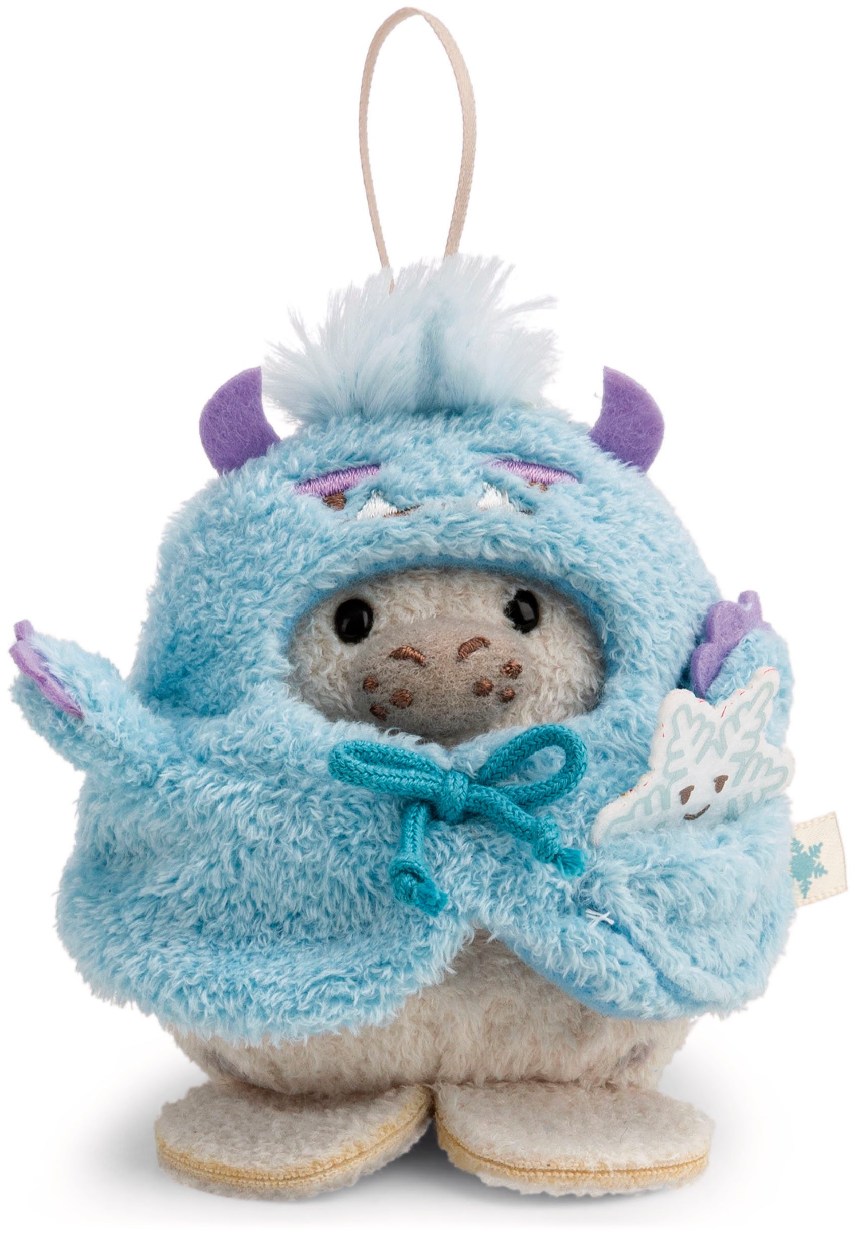 Nici Kuscheltier mymochi, Set Robbe Yuki 8cm mit Schneeflocke & Yetikostüm (Set), in Geschenkbox
