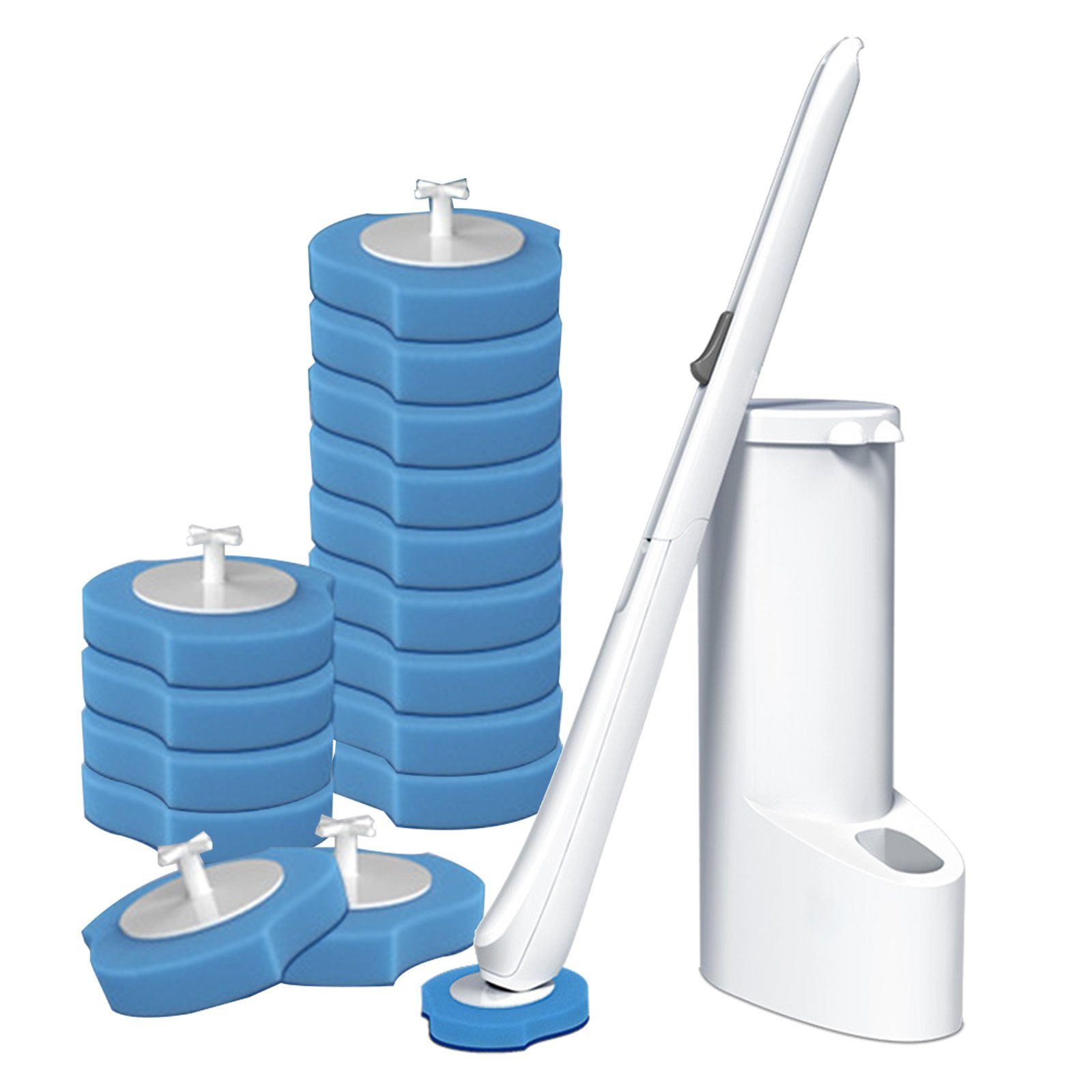 TWSOUL Reinigungsbürsten-Set Einweg-Toilettenbürsten-Set für den Bürstenkopf, Flip-Top-Design Haushalt, Rotierender