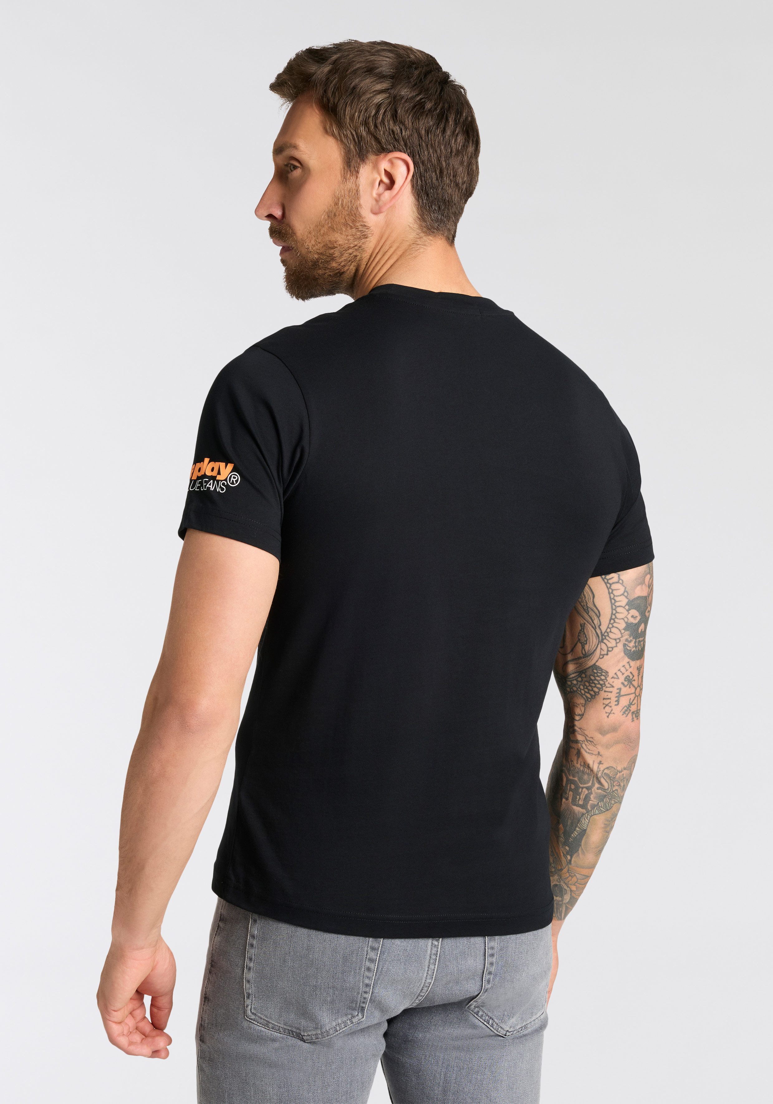 Replay T-Shirt Replaydruck am Ärmelabschluss günstig online kaufen
