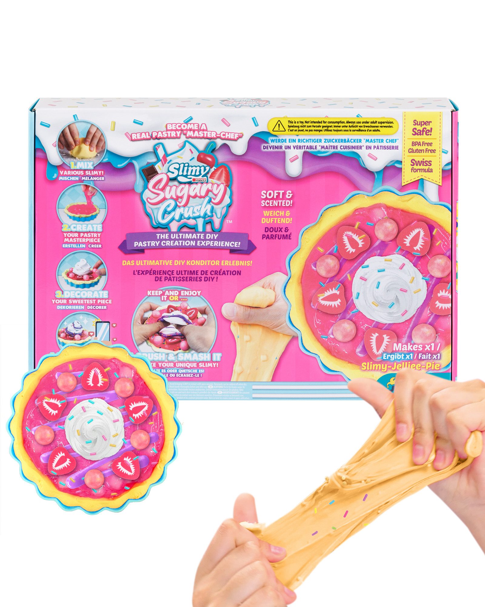 Slimy® Knetform-Set Sugary Crush - Jelliee-Pie (1-tlg), Slime und Knete Kreativ-Set zum selber Mischen, Formen und Dekorieren