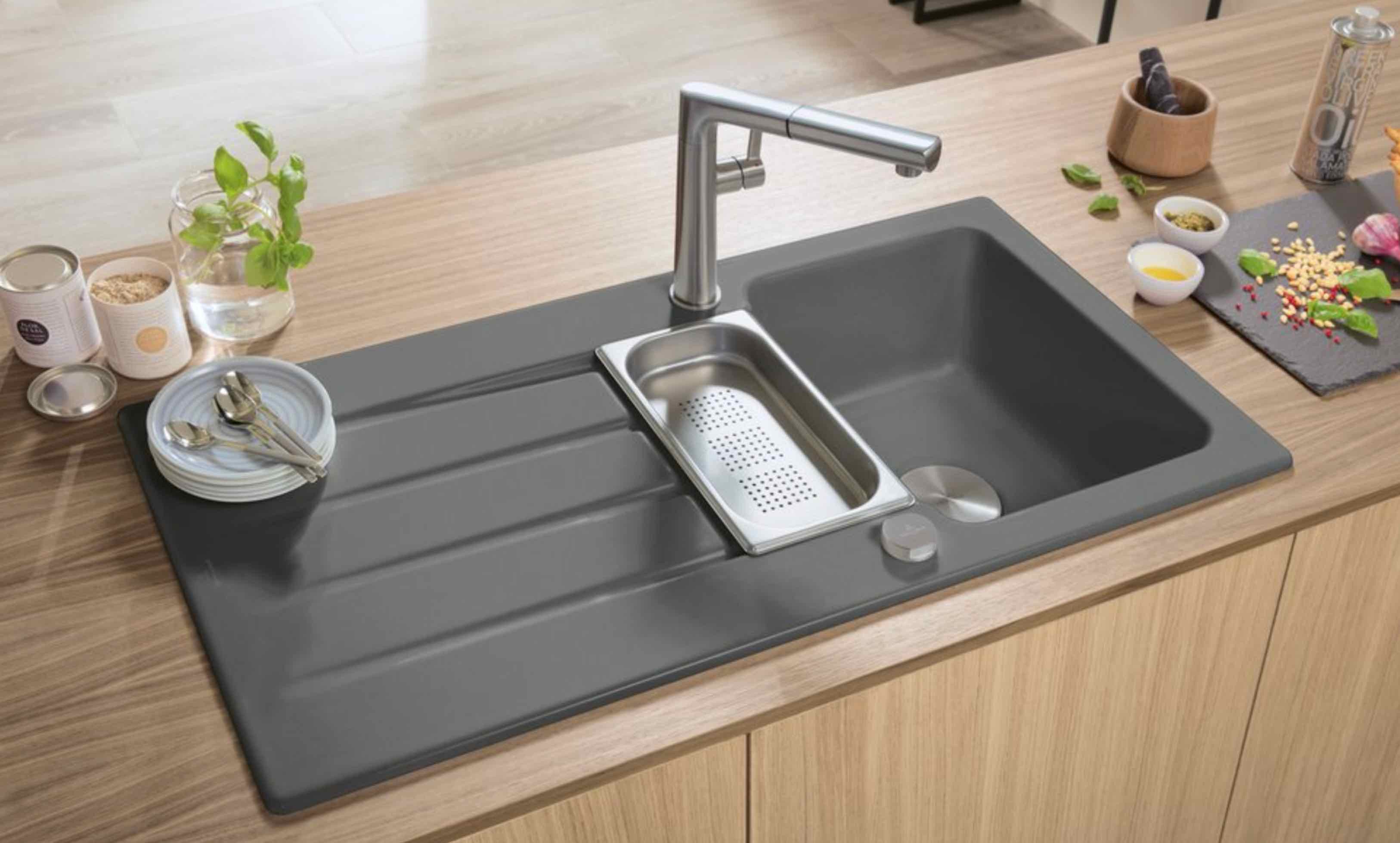 Villeroy & Boch Einbauspüle Villeroy & Boch Abdeckkappe für Doppeldrehgriff gebürstet