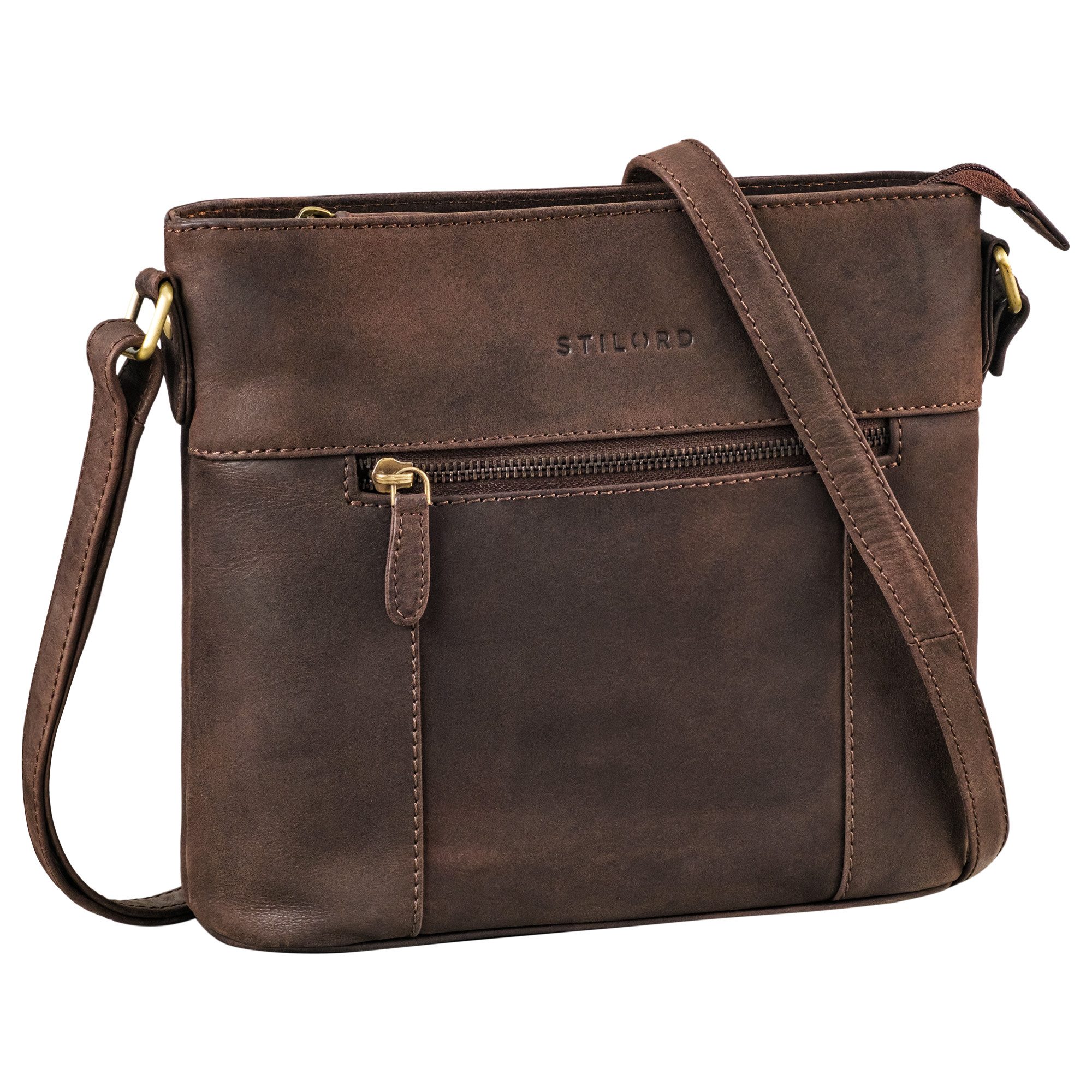 Handtasche "Medina" Elegante Handtasche Damen Mittelgroß Leder Umhängetasche