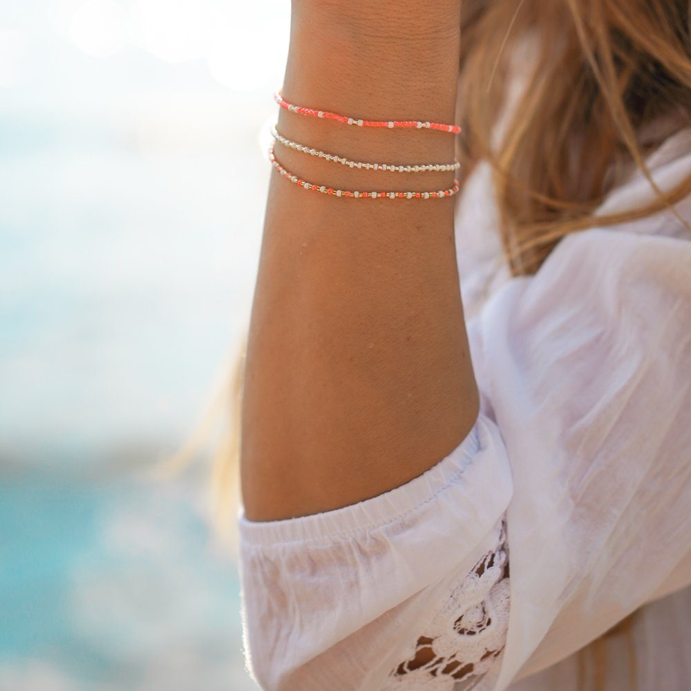 juni Perlenarmband Set Summer Set Apricot