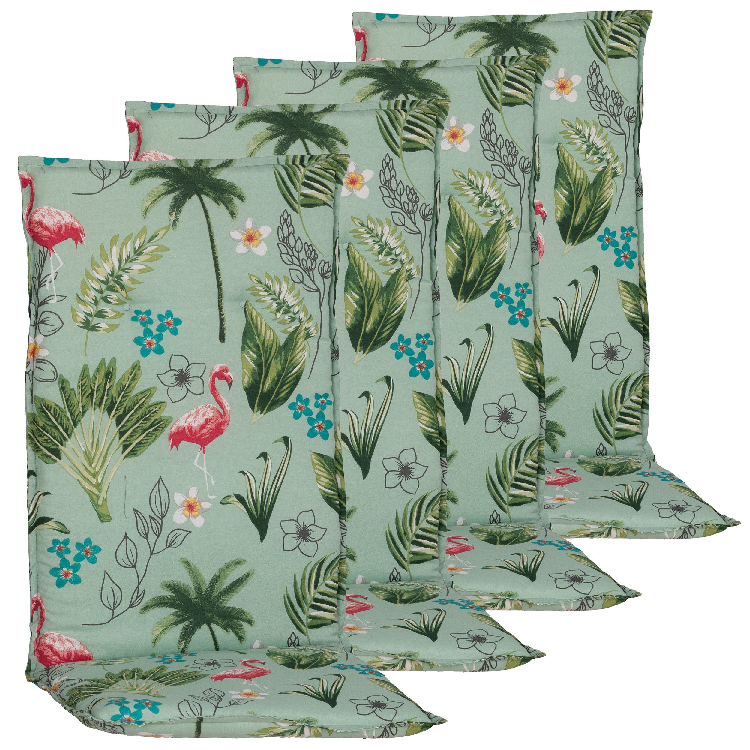 NYVI Hochlehnerauflage Hochlehner Auflagen Rio 4er Set - Stuhlauflage für Gartenstühle, (4 St), Sitzauflage, Pflegeleicht, Robust, Bequem