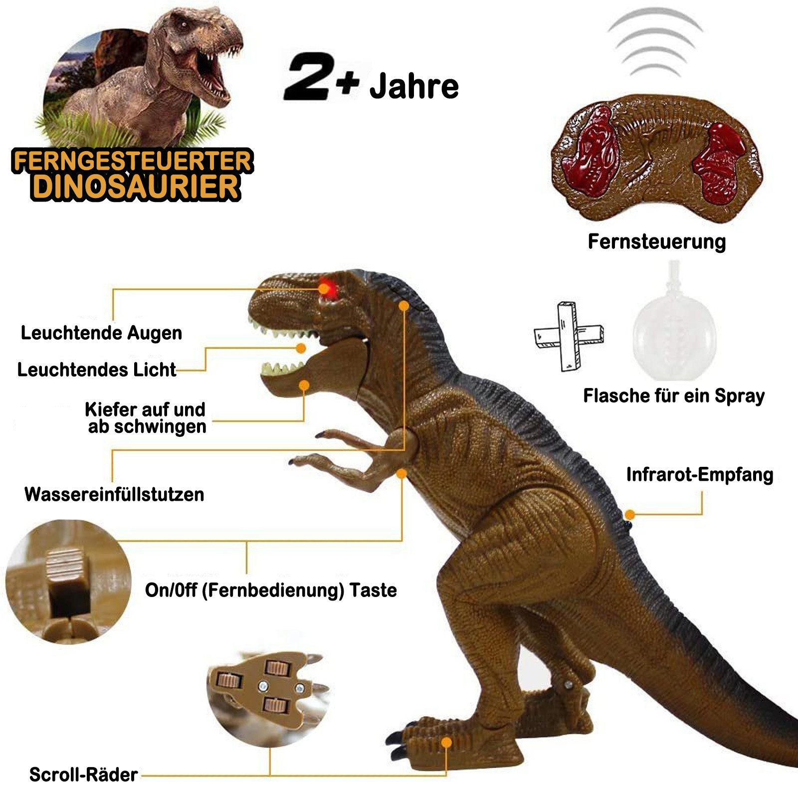 Esun Spielfigur Ferngesteuerter Dinosaurier Spielzeug ab 4 5 6 8 jahre jung günstig online kaufen