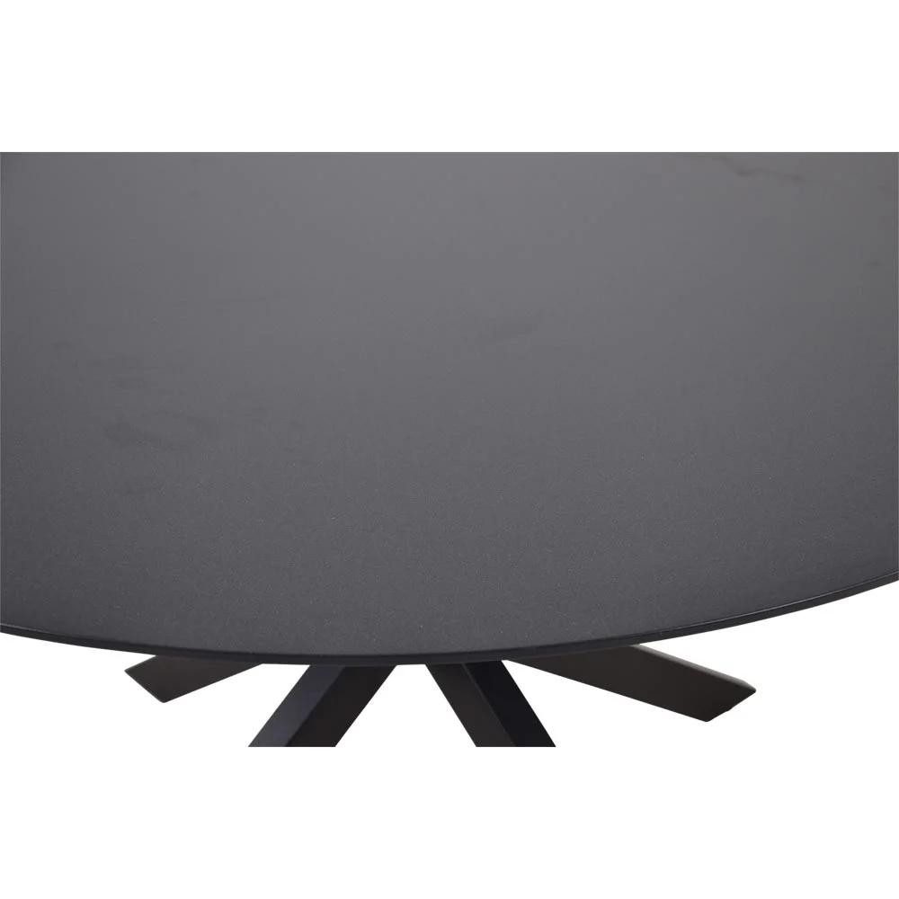 Natur24 Gartentisch Crest Tisch Temperglas Aluminium Schwarz 120 x 120 x 75 cm