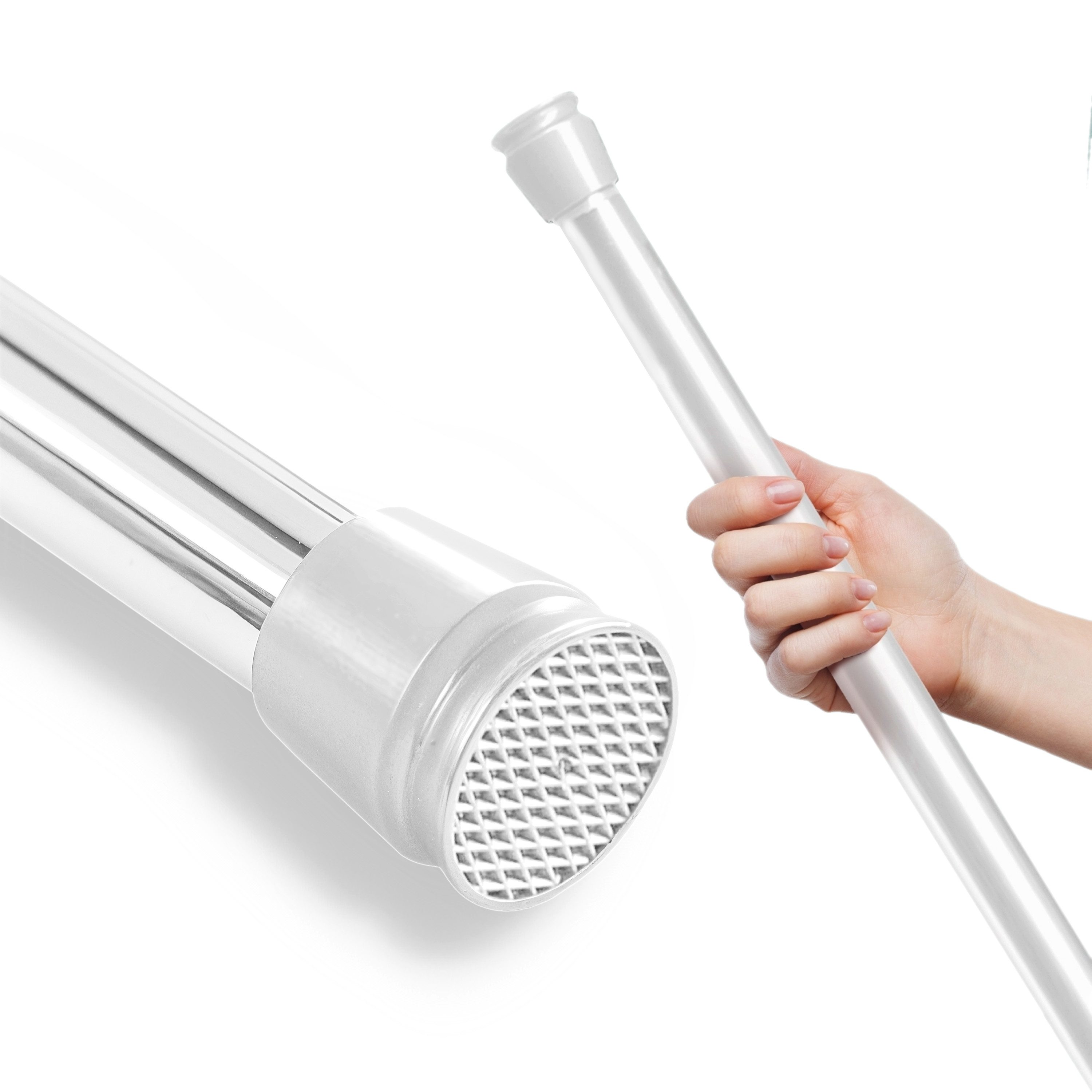 tinycurtains Klemmstange Teleskopstange 55-90 cm Türvorhangstange Duschvorhangstange Badstange, Ø 0.22 mm, 1-läufig, ausziehbar, klemmbar, geklemmt, Metall, Stange für Türvorhang ohne Bohren stufenlos verstellbar rostfrei