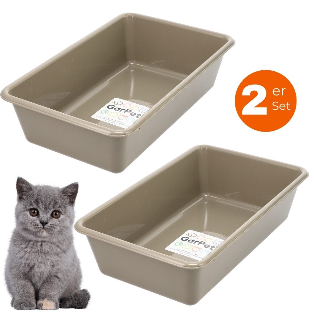 GarPet Katzentoilette 2x Katzenklo Katzentoilette Kitten Katzen Schalentoilette Doppelpack von GarPet