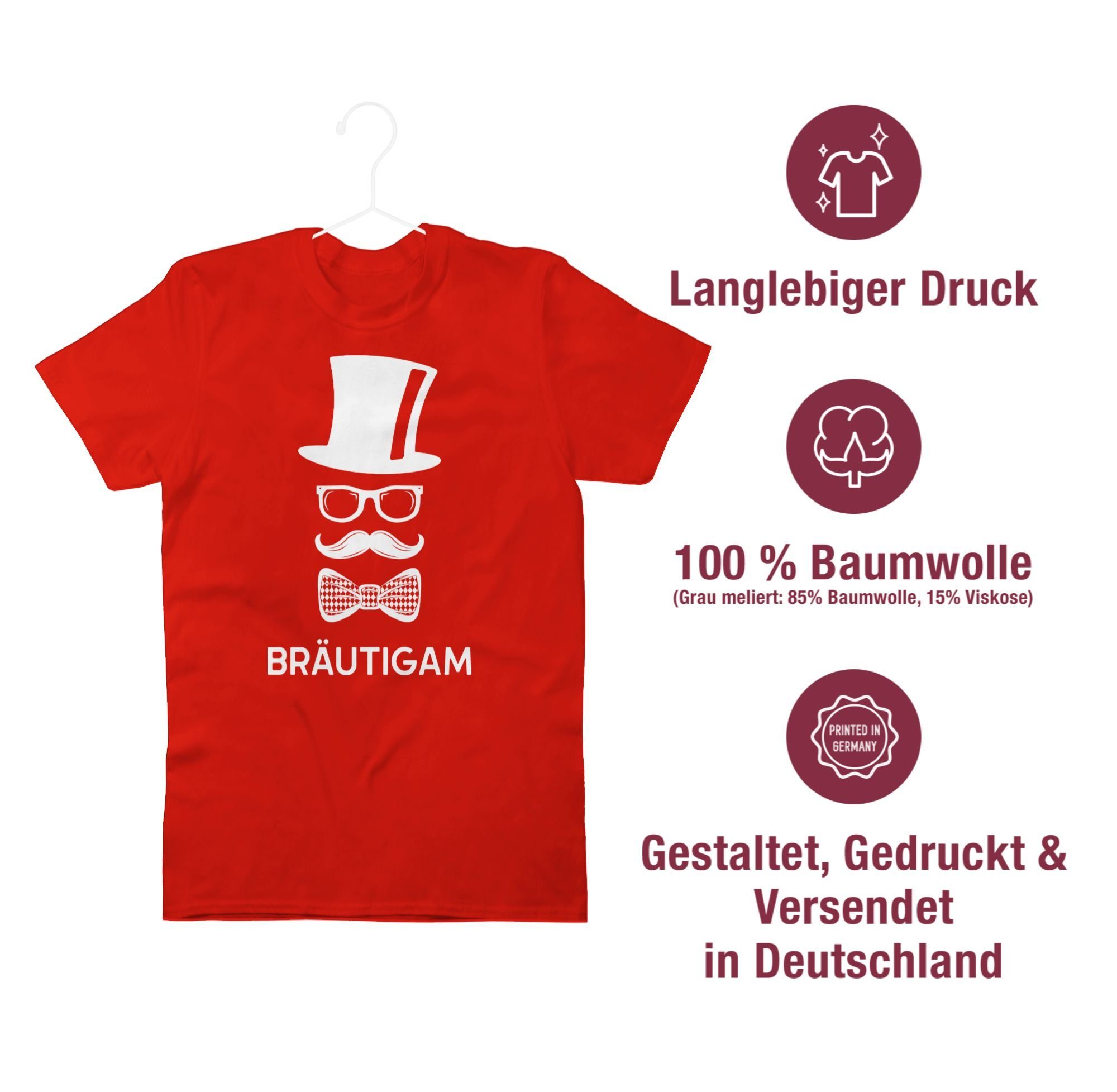 Shirtracer Rot JGA Männer Bräutigam T-Shirt 02 Gentleman