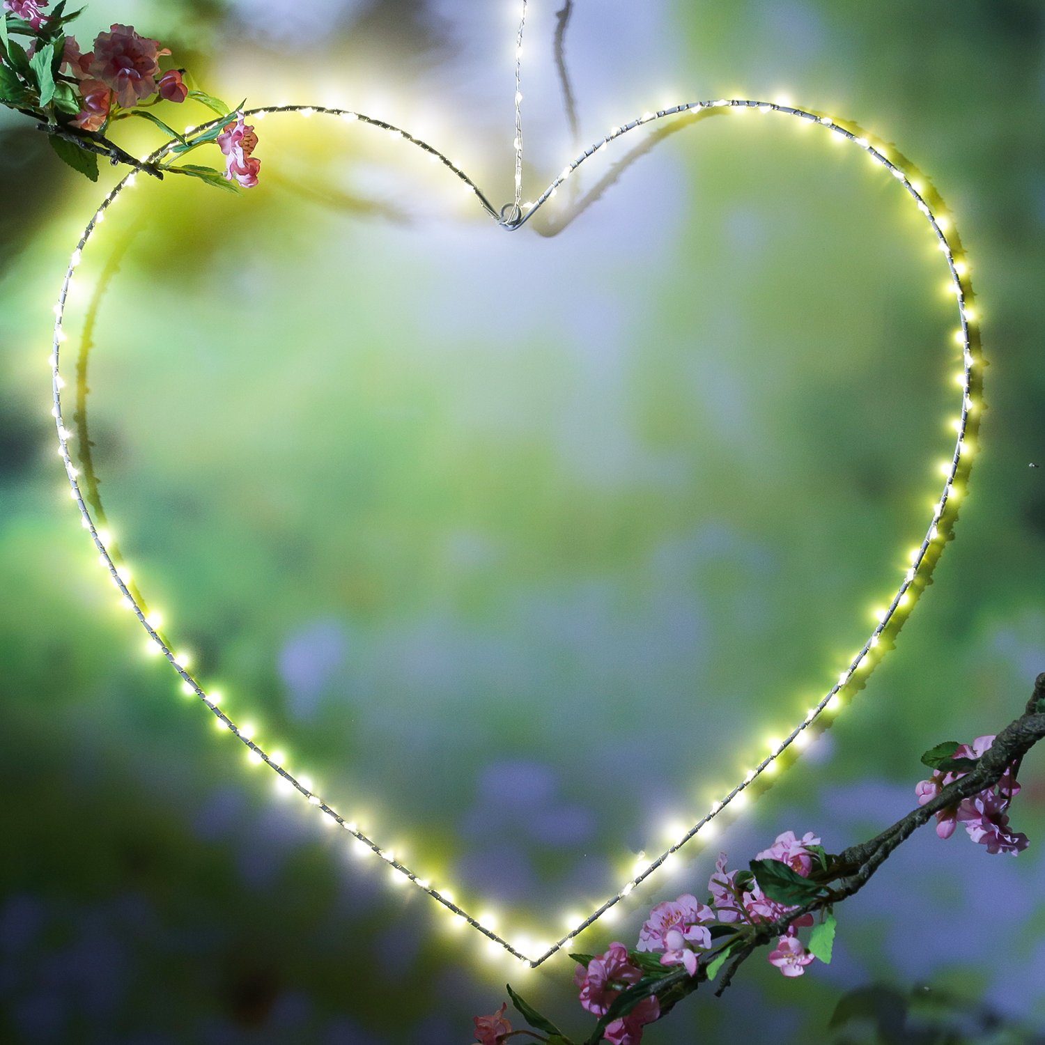 MARELIDA LED Dekolicht LED Herz Metallherz Drahtherz 160LED Leuchtherz 60cm günstig online kaufen