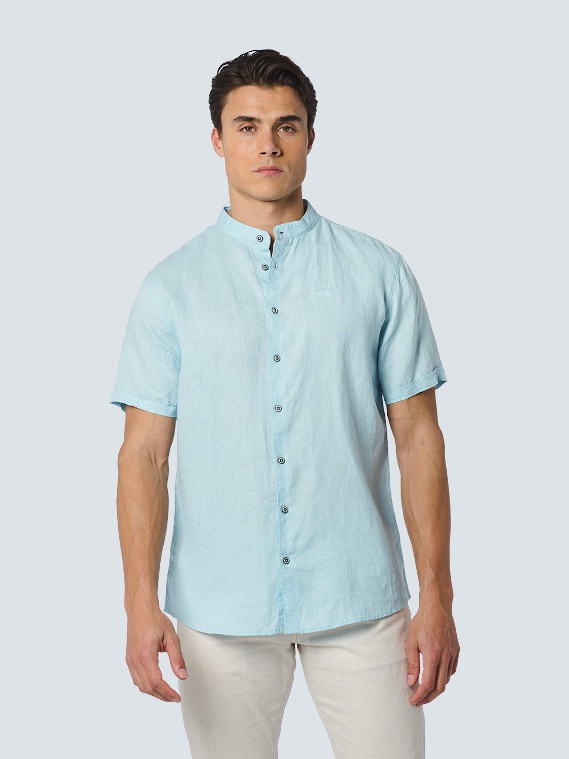 NO EXCESS Kurzarmhemd Shirt Short Sleeve Granddad Linen S
