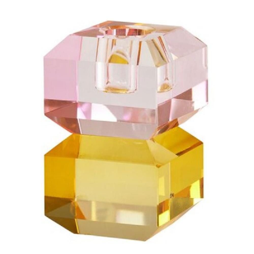 Giftcompany Kerzenhalter Kerzenhalter Sari Eckig Rosa/Gelb günstig online kaufen