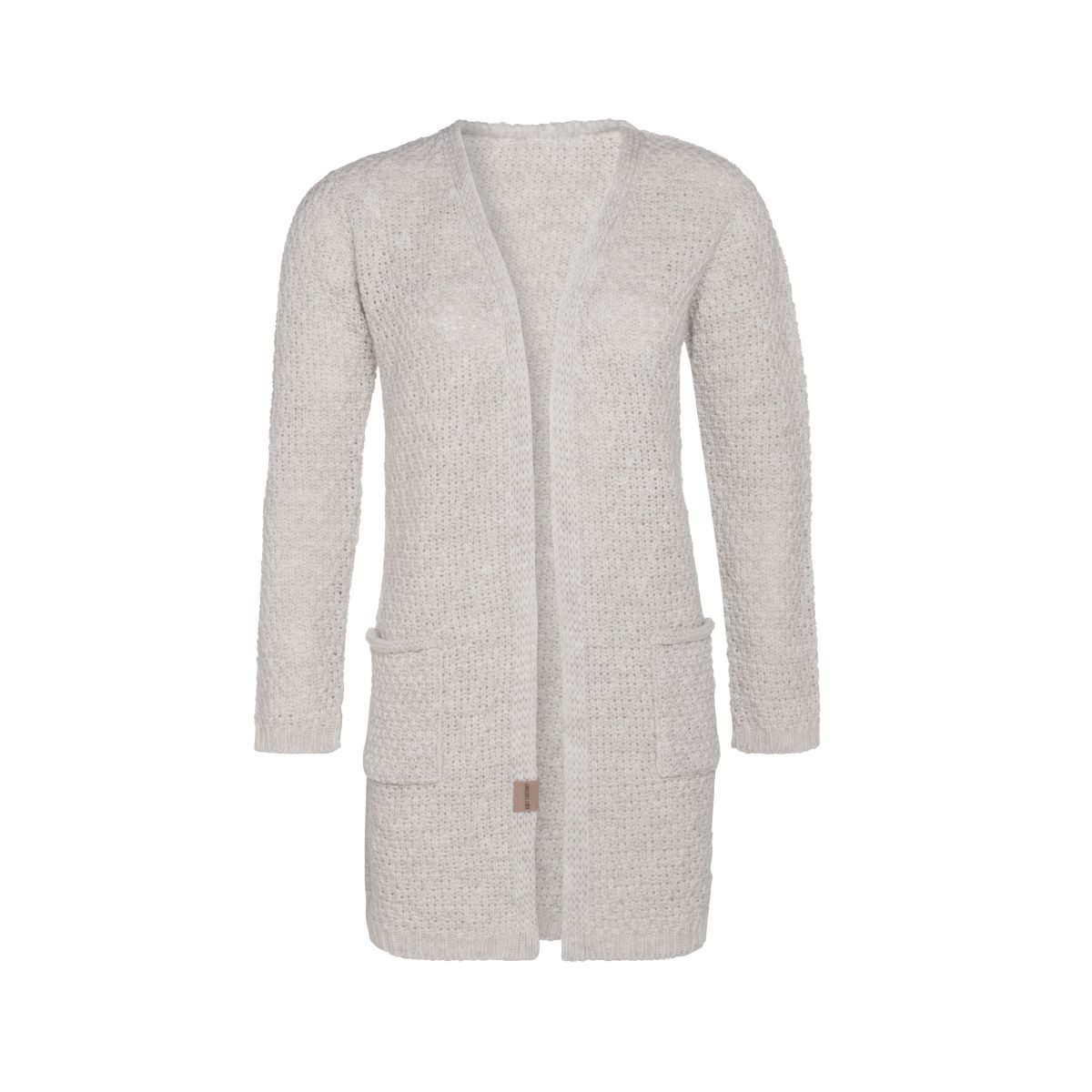 Knit Factory Strickjacke Luna Strickjacken 36/38 Glatt Beige (1-tlg) modern Strickware Strickartikel Strickmode