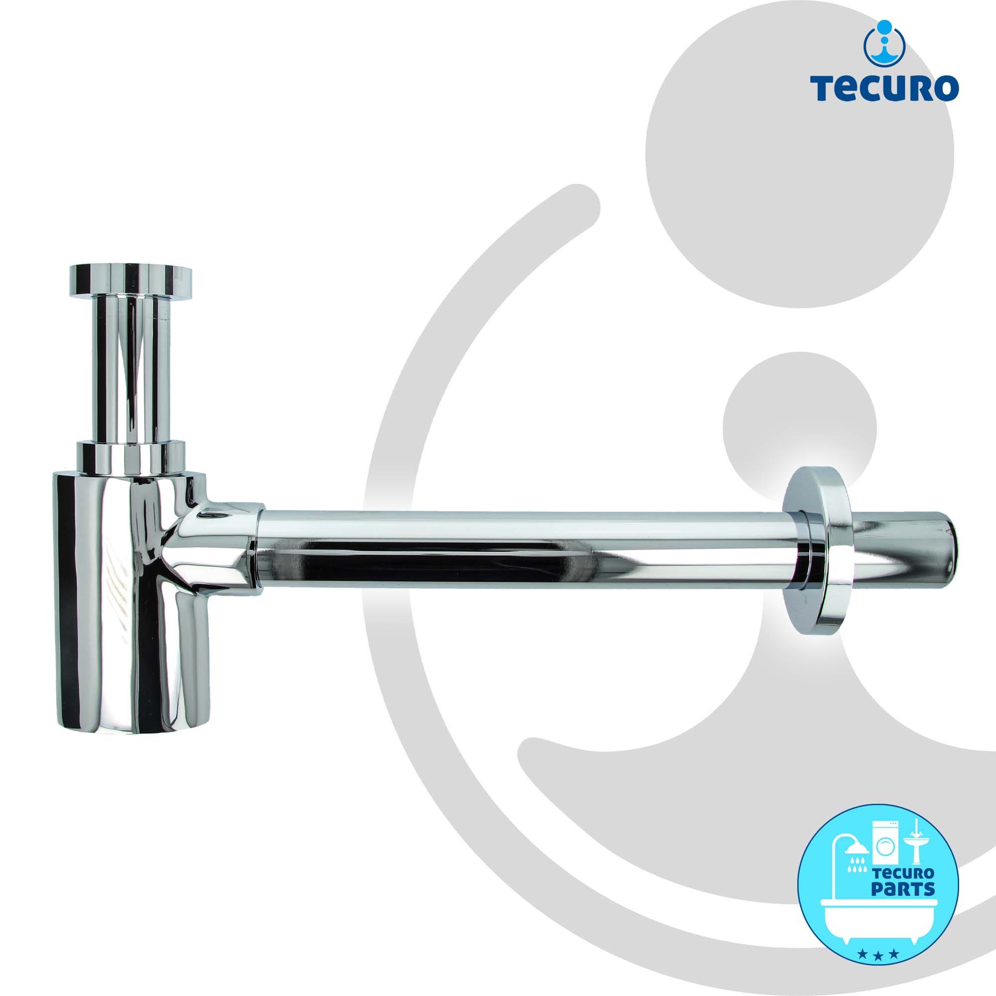 tecuro Siphon DESIGN ovaler Flaschensiphon Rohrgeruchsverschluss