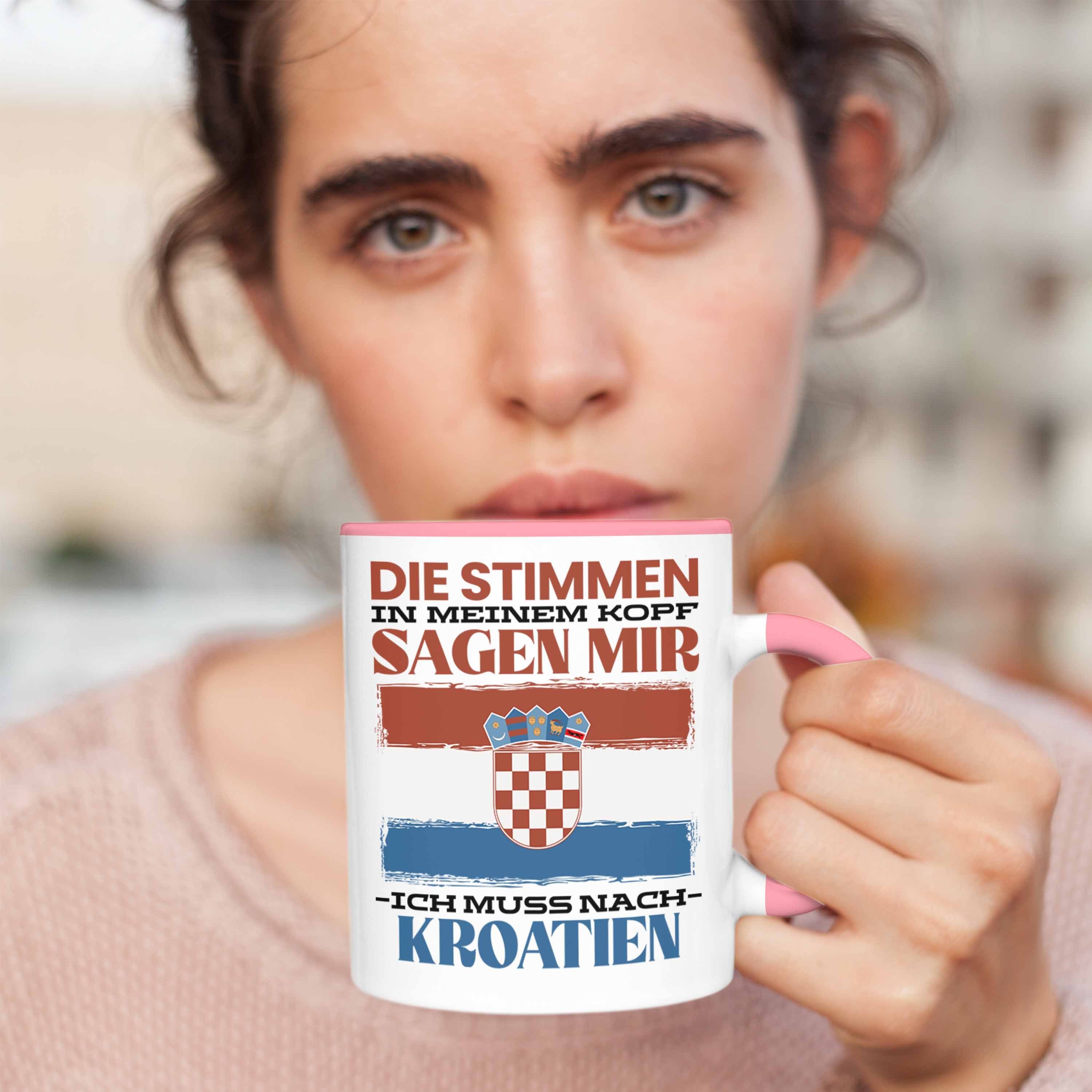 Geschenk Tasse Rosa Spruch Tasse Trendation Geschenkidee Heimat Kroatien Kroatie Urlaub