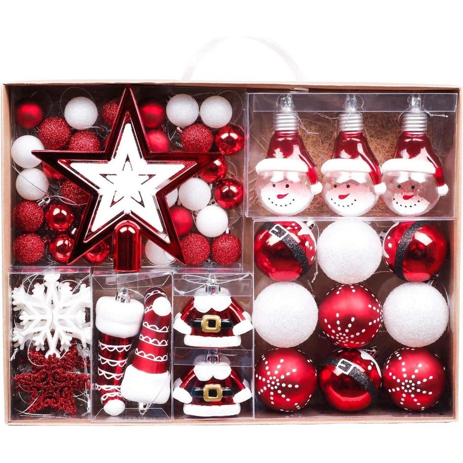 LuxusKollektion Christbaumschmuck 70 Weihnachtskugeln Christbaumkugeln Geschenkpaket