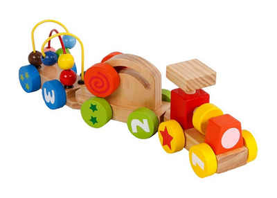 Kids Globe Spielwelt Kids2-Play Wood Lernspielzug Lokomotive + zwei Wagons, Holzspielzeug