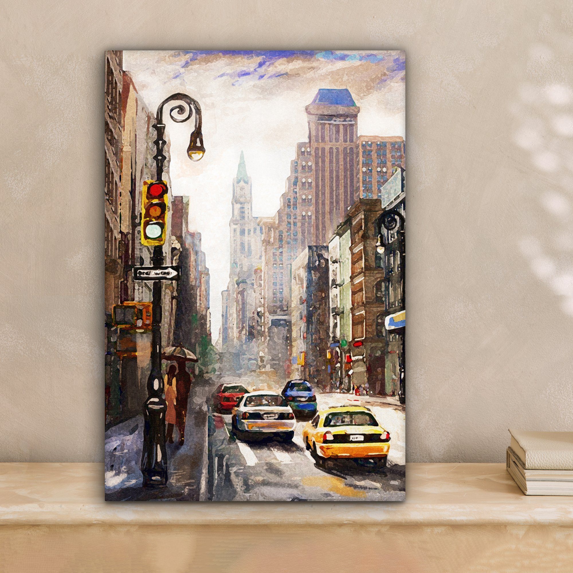 OneMillionCanvasses® Leinwandbild Kunstdrucke - Stadt - Auto - Öl, Fotodruc günstig online kaufen