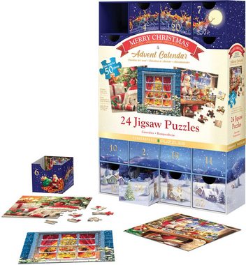 empireposter Adventskalender Merry Christmas - Puzzle - 24x 50 Teile Weihnachtspuzzle
