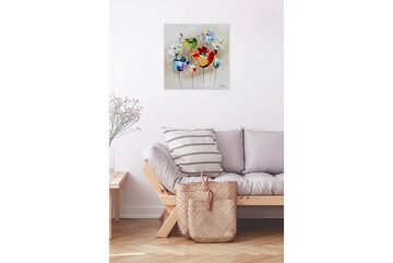KUNSTLOFT Gemälde Rebellion der Farben 60x60 cm, Leinwandbild 100% HANDGEMALT Wandbild Wohnzimmer