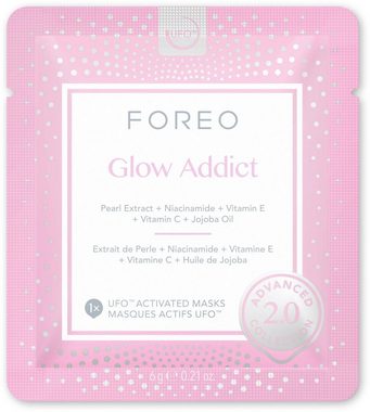 FOREO Gesichtsmaske UFO™ Mask Glow Addict 2.0 Packung, 6-tlg., komptibel mit UFO™ & UFO™ mini