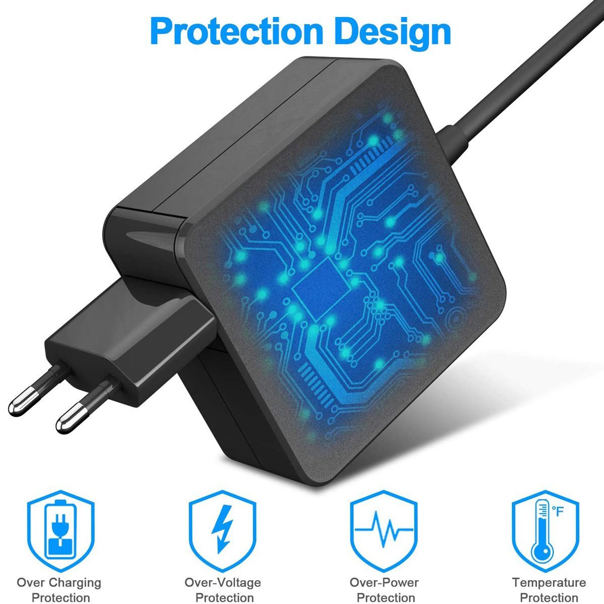 Bolwins B28C 90W USB C Netzteil PD USB Type C Ladegerät für 20V 15V 12V 9V 5V Universal-Ladegerät (4500 mA, Packung, 1-tlg., 1x 90W Spannung Wandler Steckdose Ladegerät mit USB-C Stecker, 90W USB-C Ladegerät)