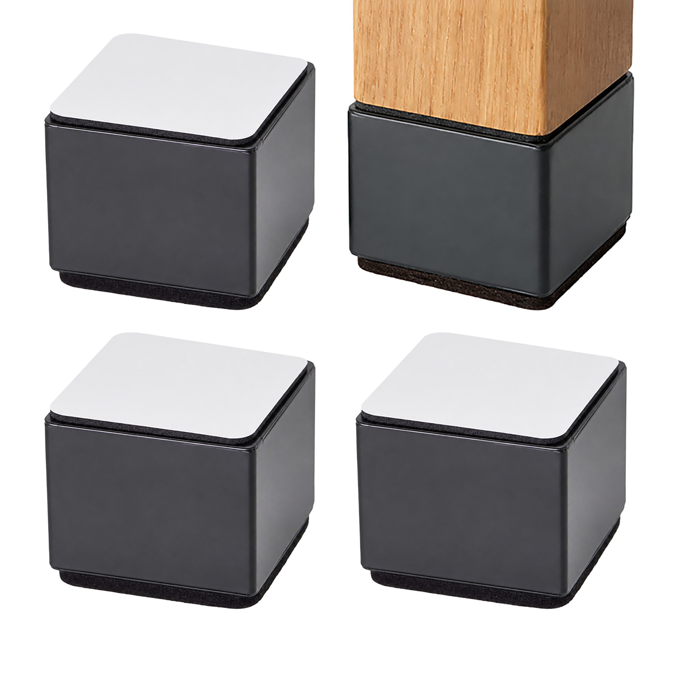 relaxdays Erhöhungs-Set Möbelerhöhung Stahl 4er Set, (4-St), 5 cm, eckig