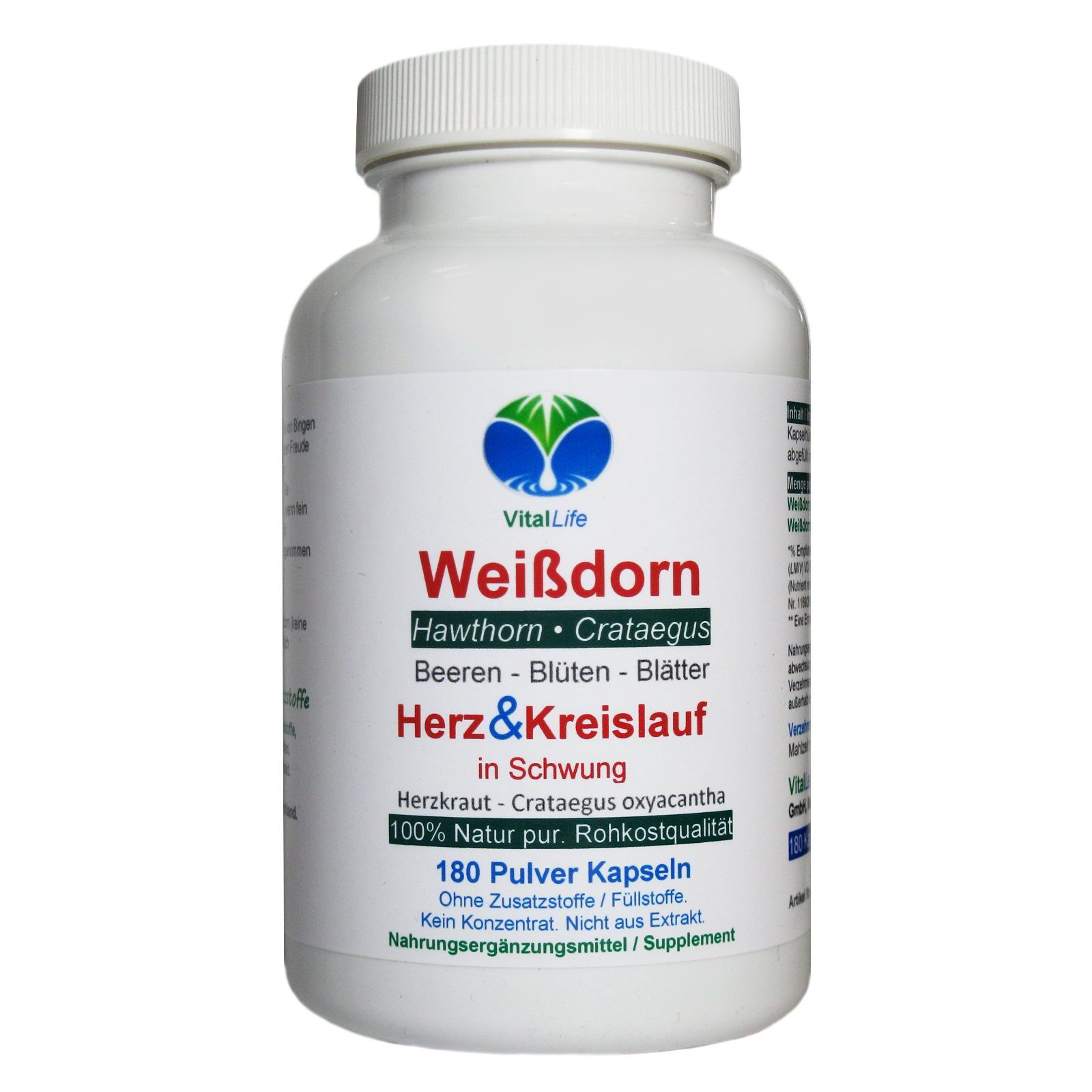 Weissdorn Weißdorn NATUR pur Weißdornbeeren & Weißdornblätter Kapseln